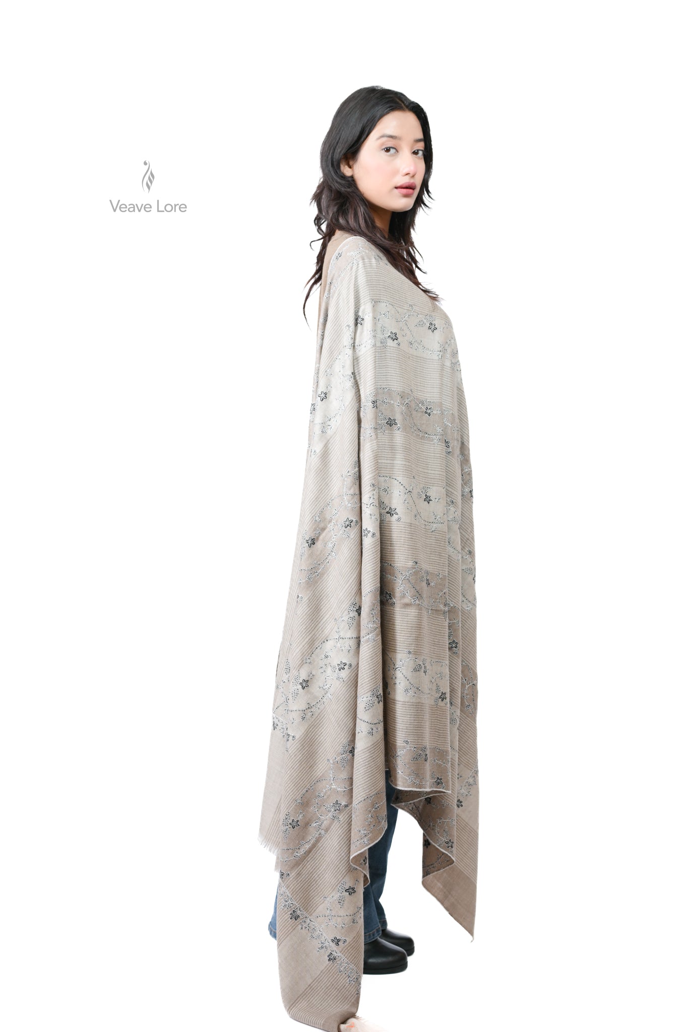 Siyahi & Line Pashmina Shawl
