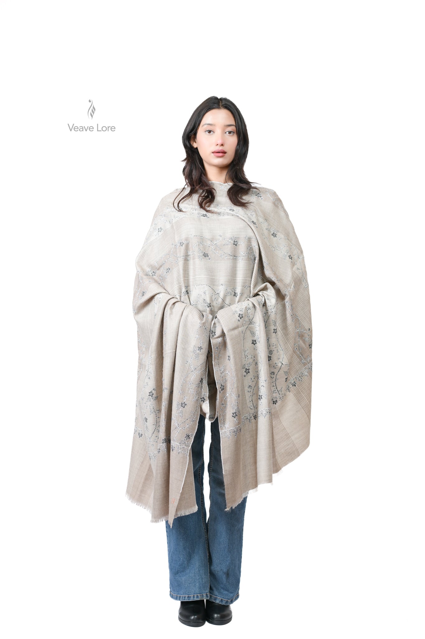 Siyahi & Line Pashmina Shawl