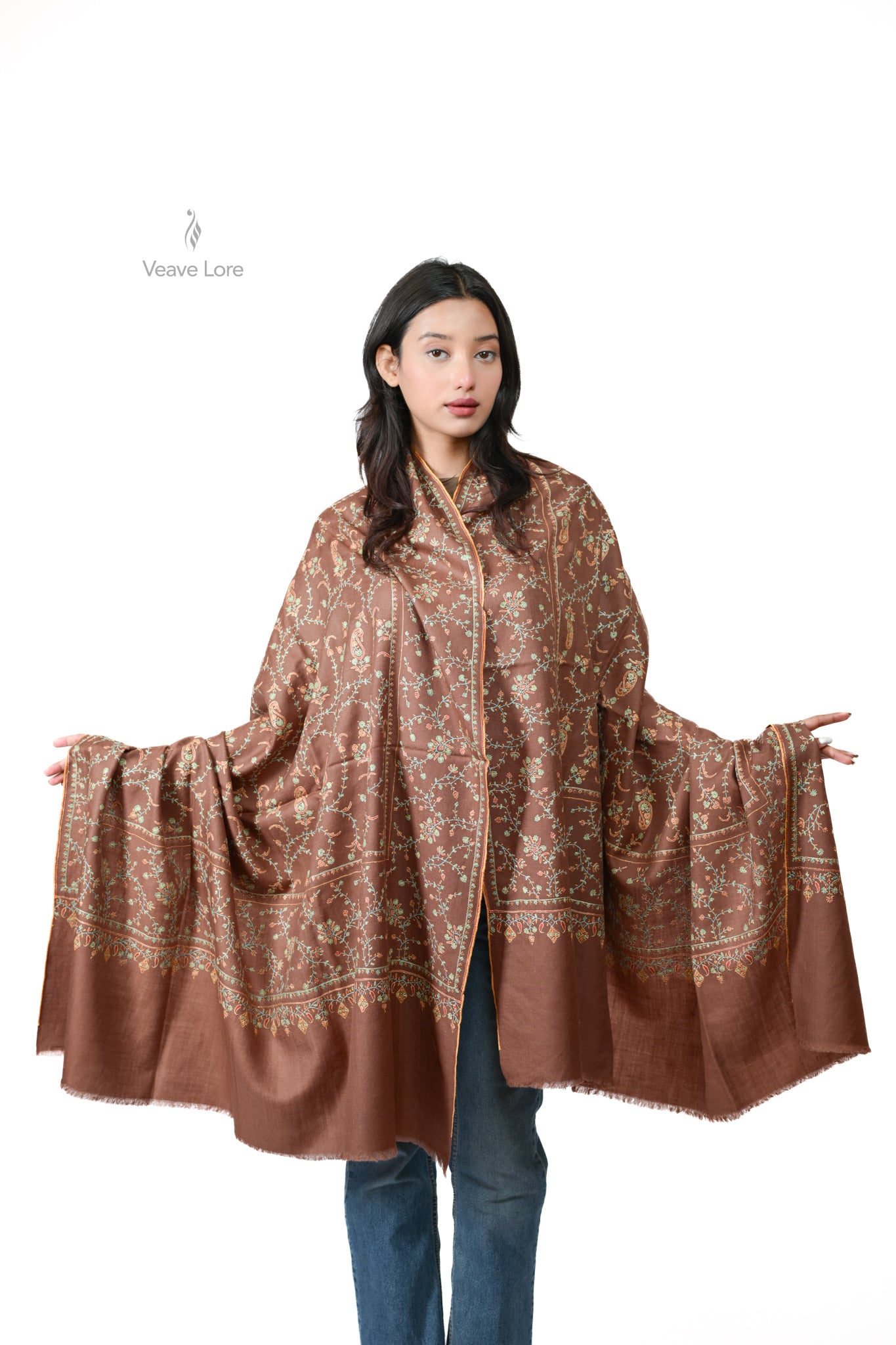 Coffee & Pista Pashmina Shawl