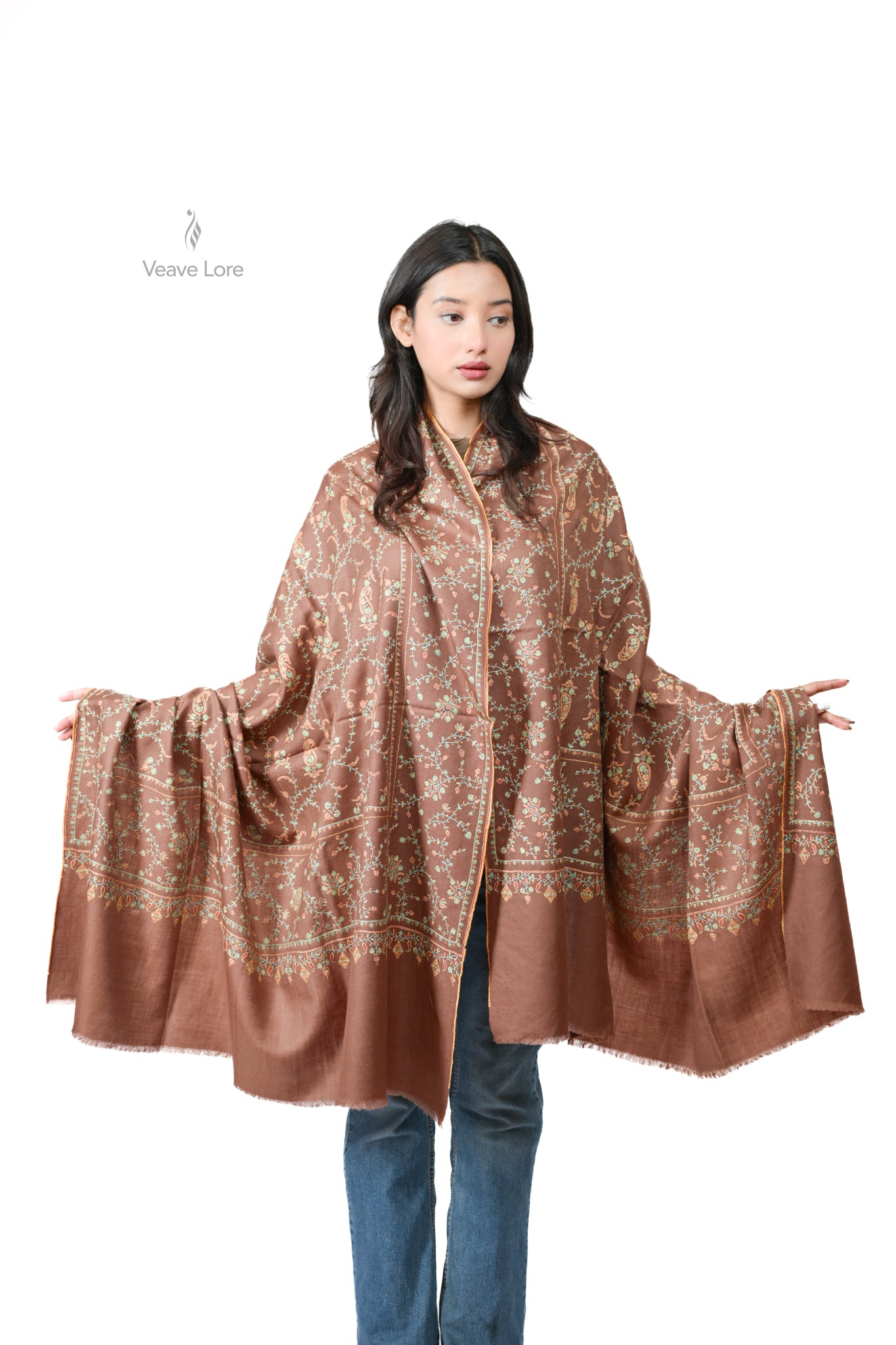 Coffee & Pista Pashmina Shawl