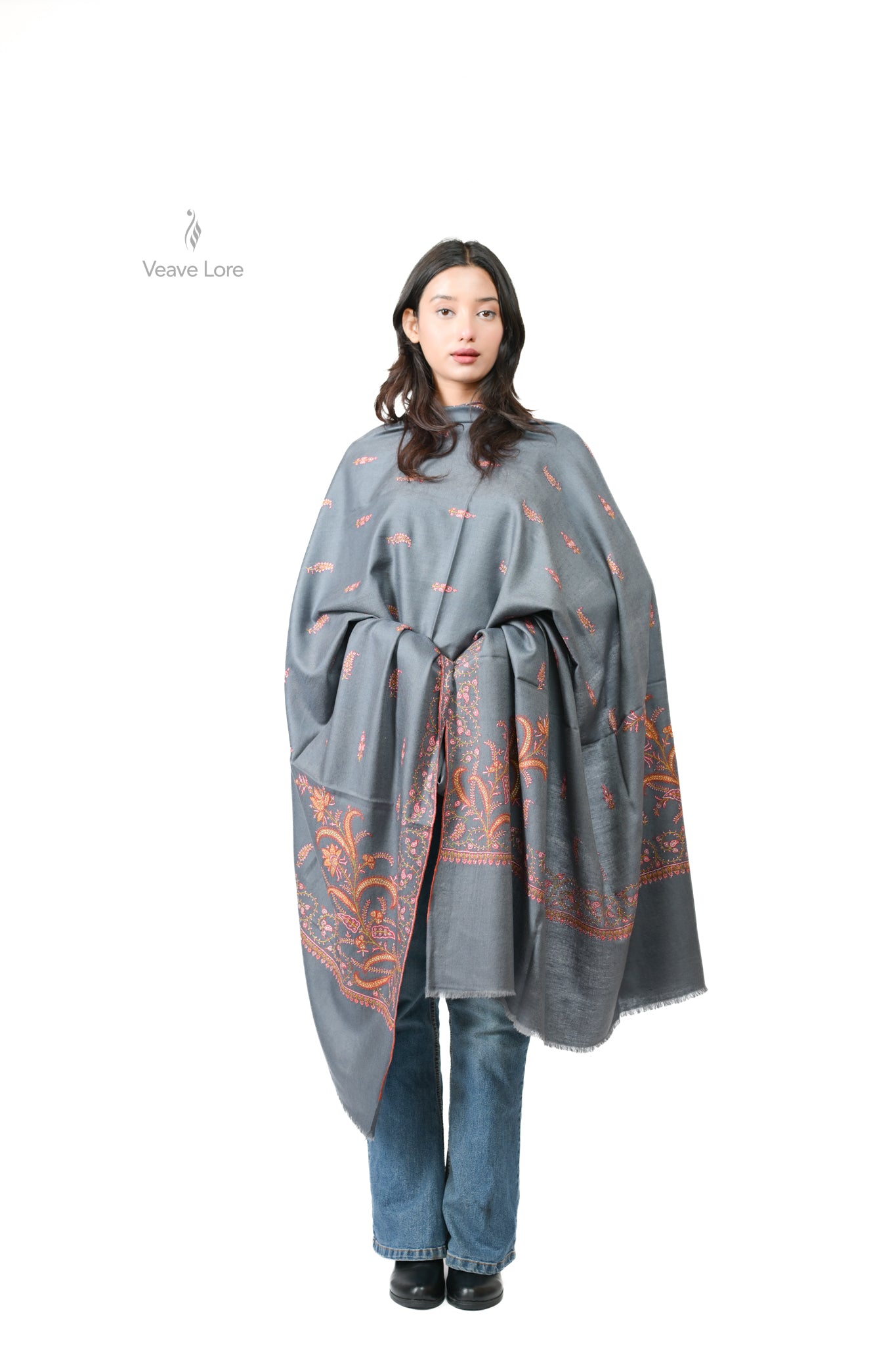 Sitara Pewter Pashmina Shawl