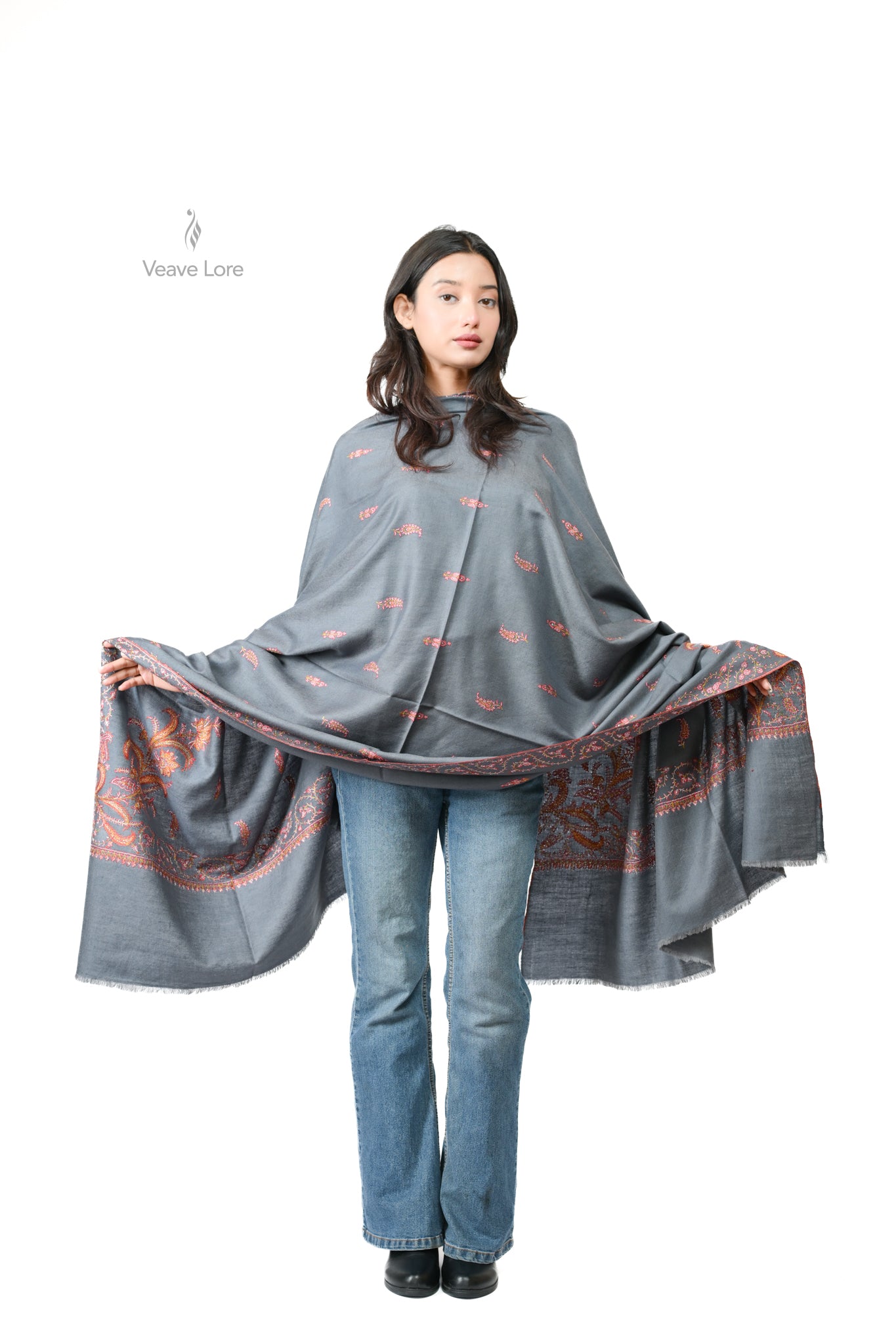 Sitara Pewter Pashmina Shawl