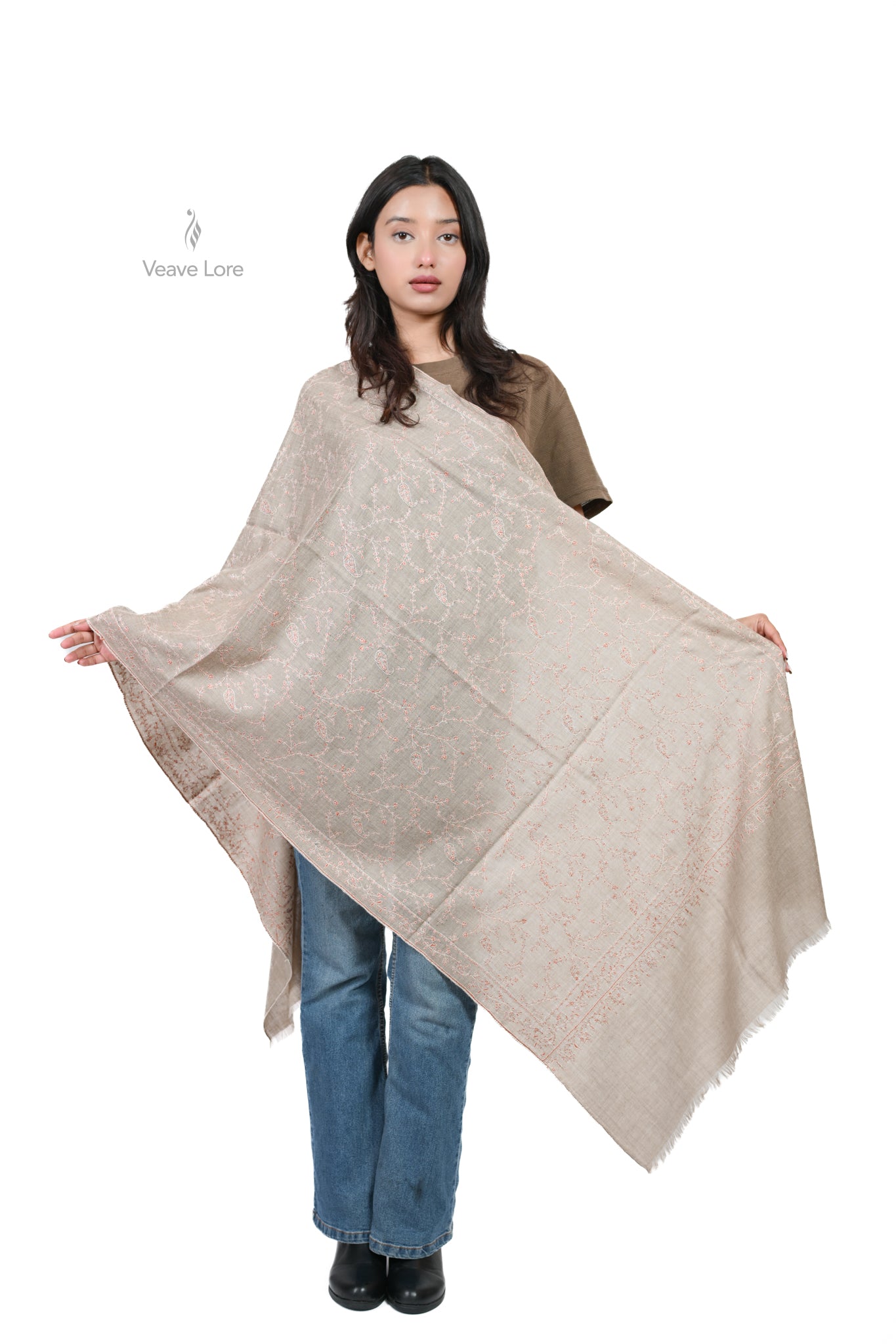 The Coral Trellis Pashmina Stole