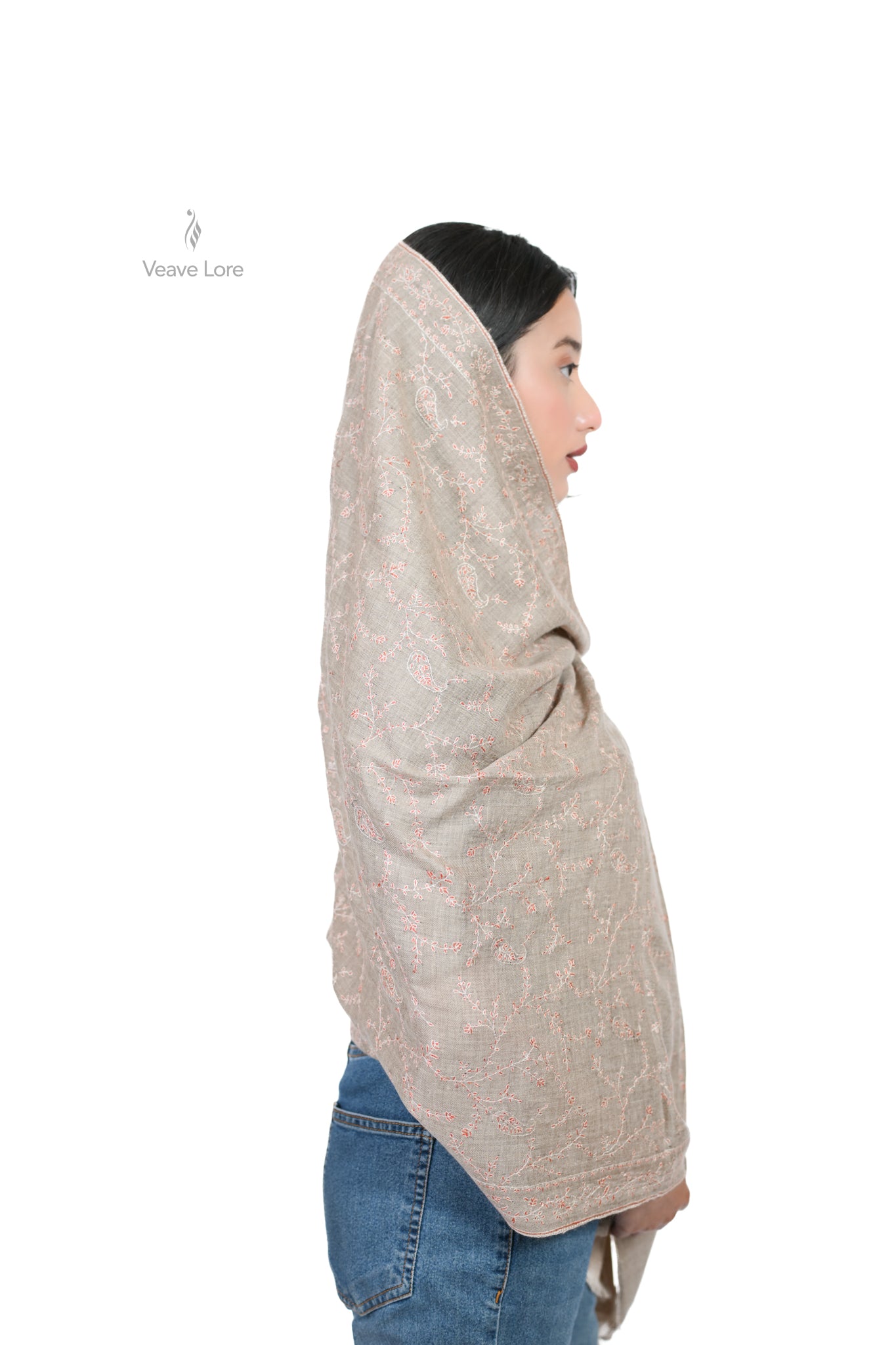 The Coral Trellis Pashmina Stole