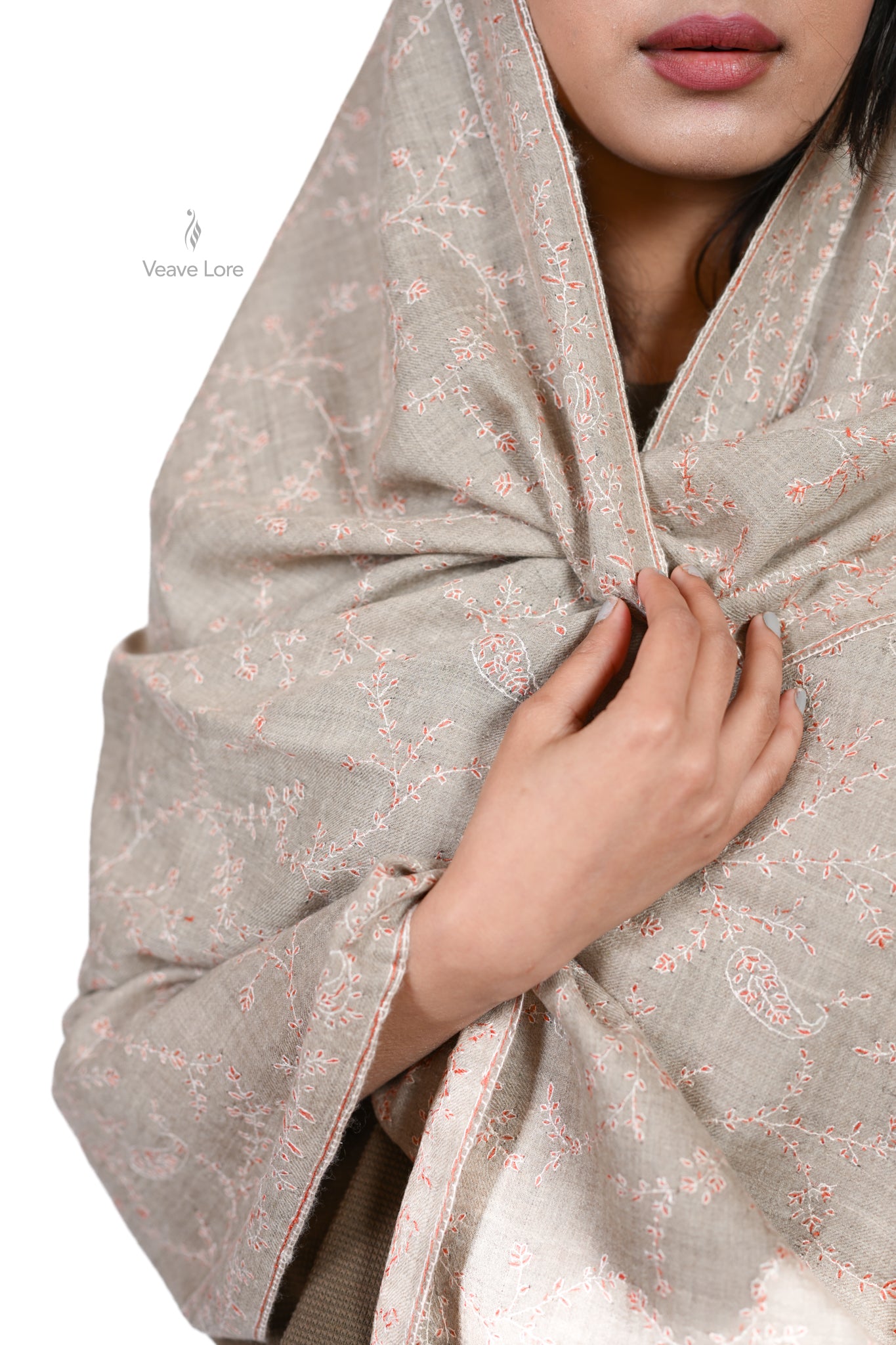 The Coral Trellis Pashmina Stole