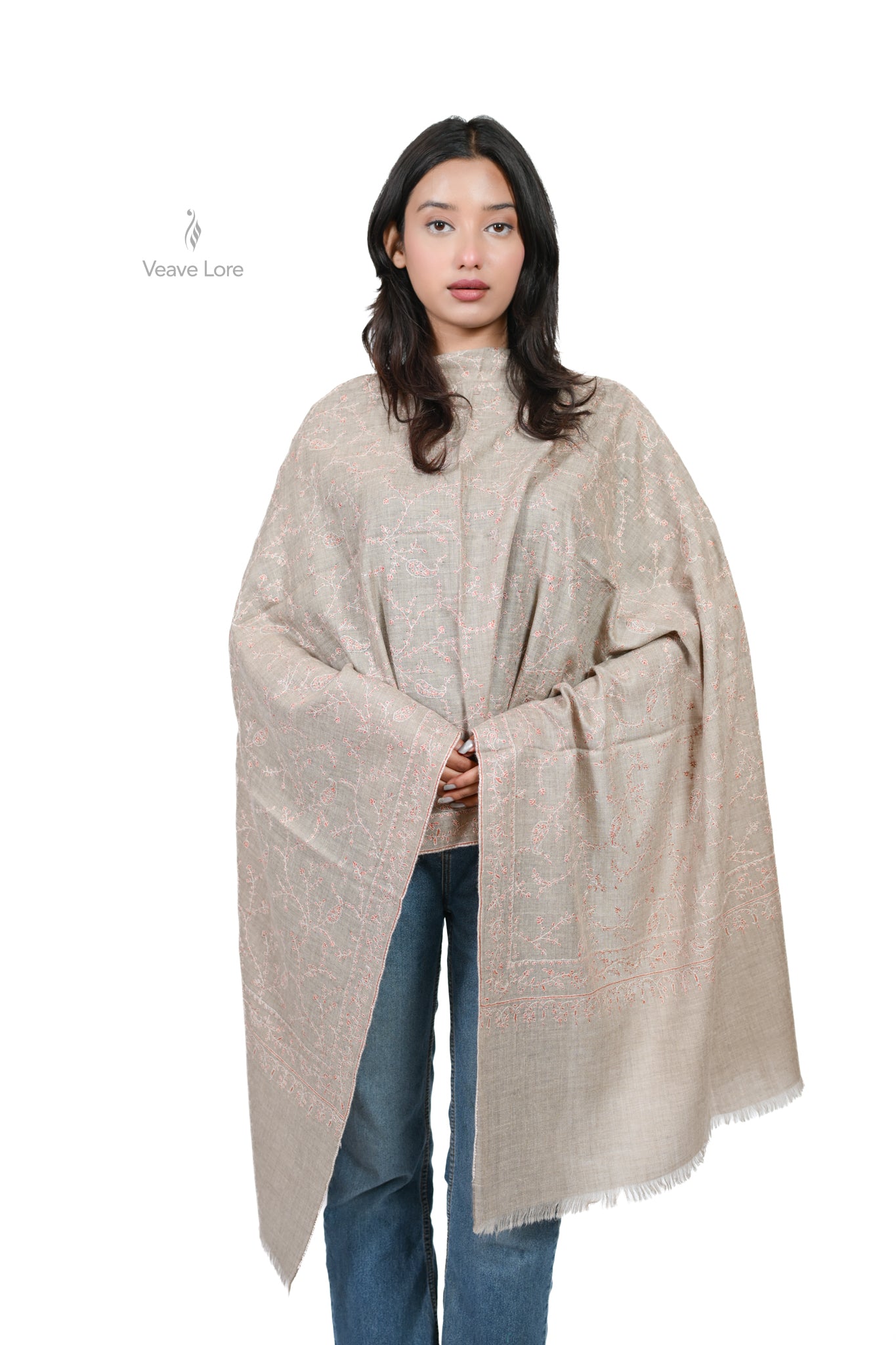 The Coral Trellis Pashmina Stole