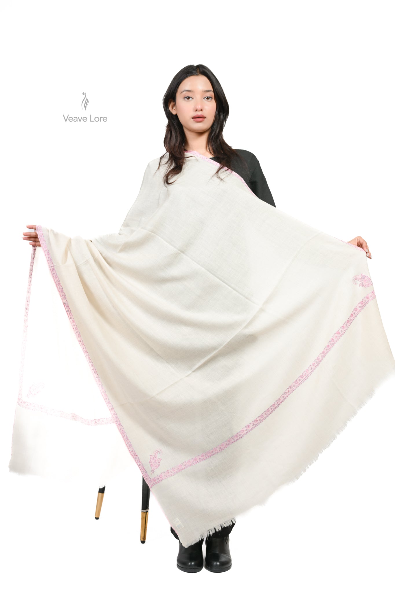 Khushboo-e-Gulabi Pashmina Shawl