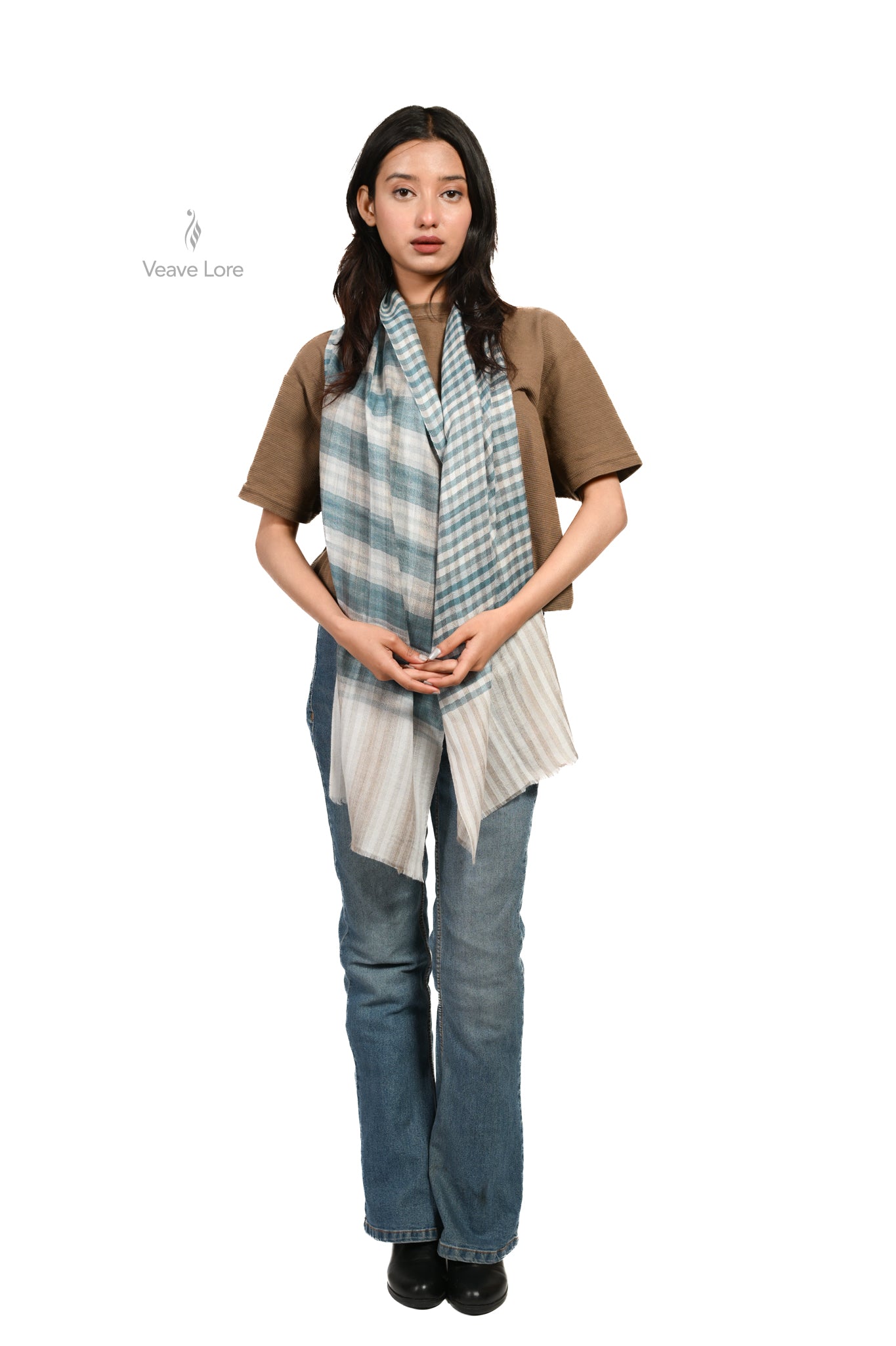 Tide Block Fine Wool Scarf