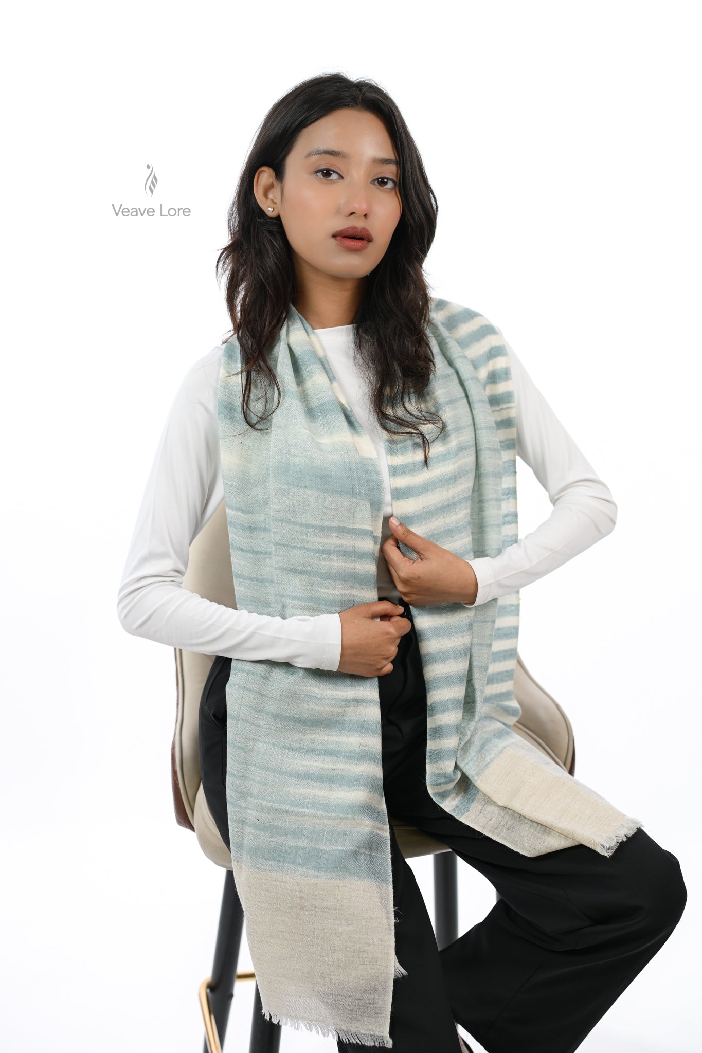 Azure Horizon (Ufaq-e-Feroza) Pashmina Muffler