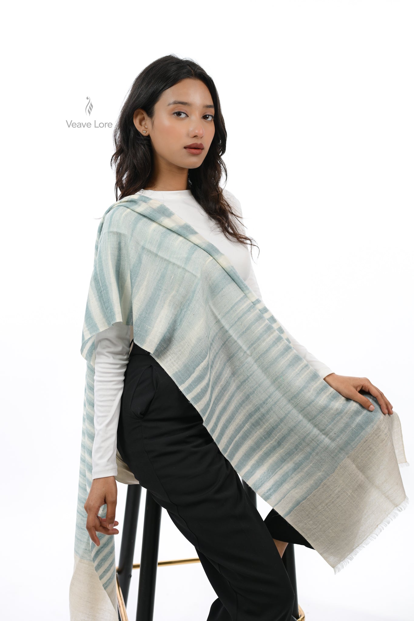 Azure Horizon (Ufaq-e-Feroza) Pashmina Muffler
