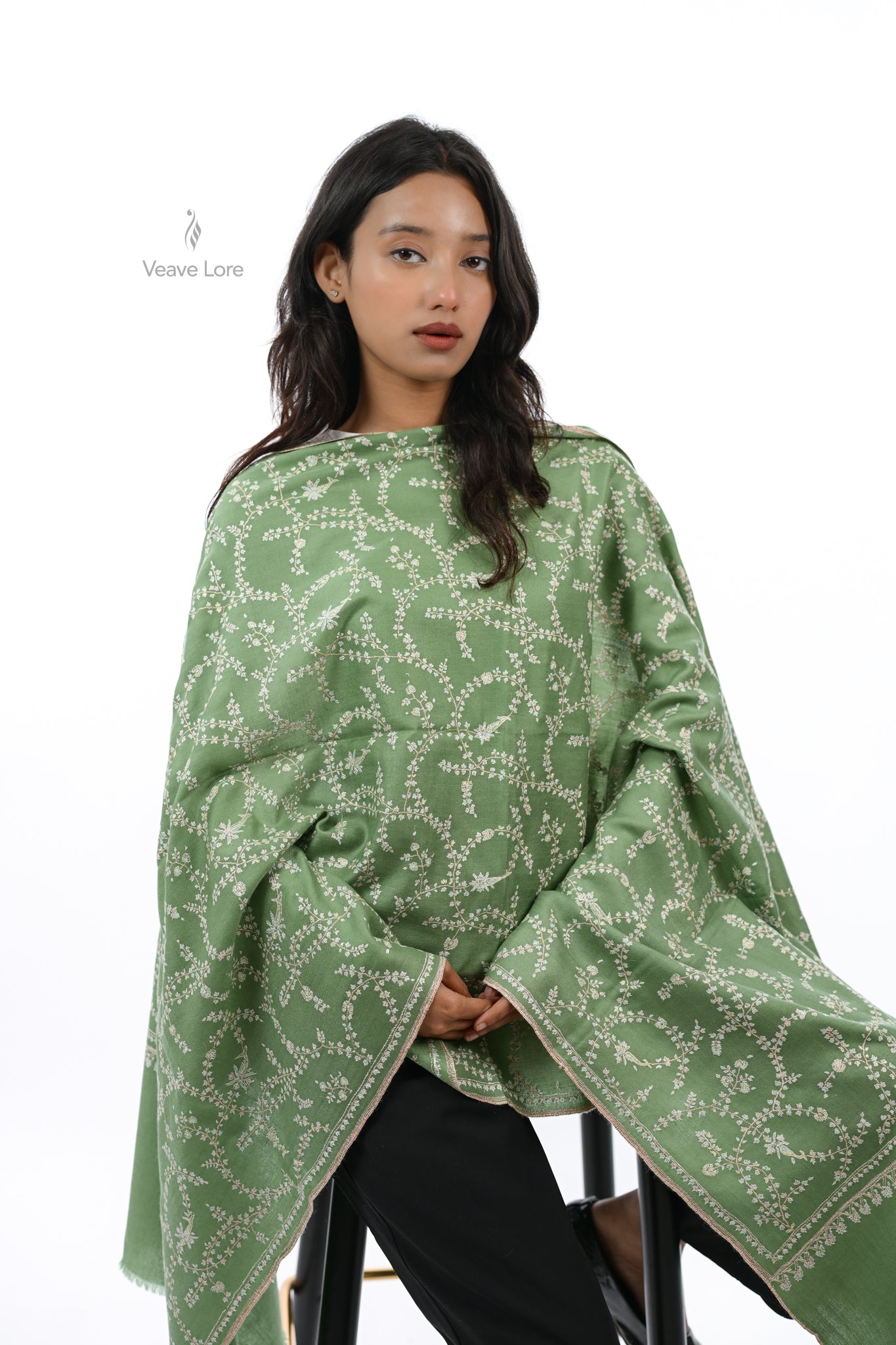 Sabza & Gold Pashmina Stole