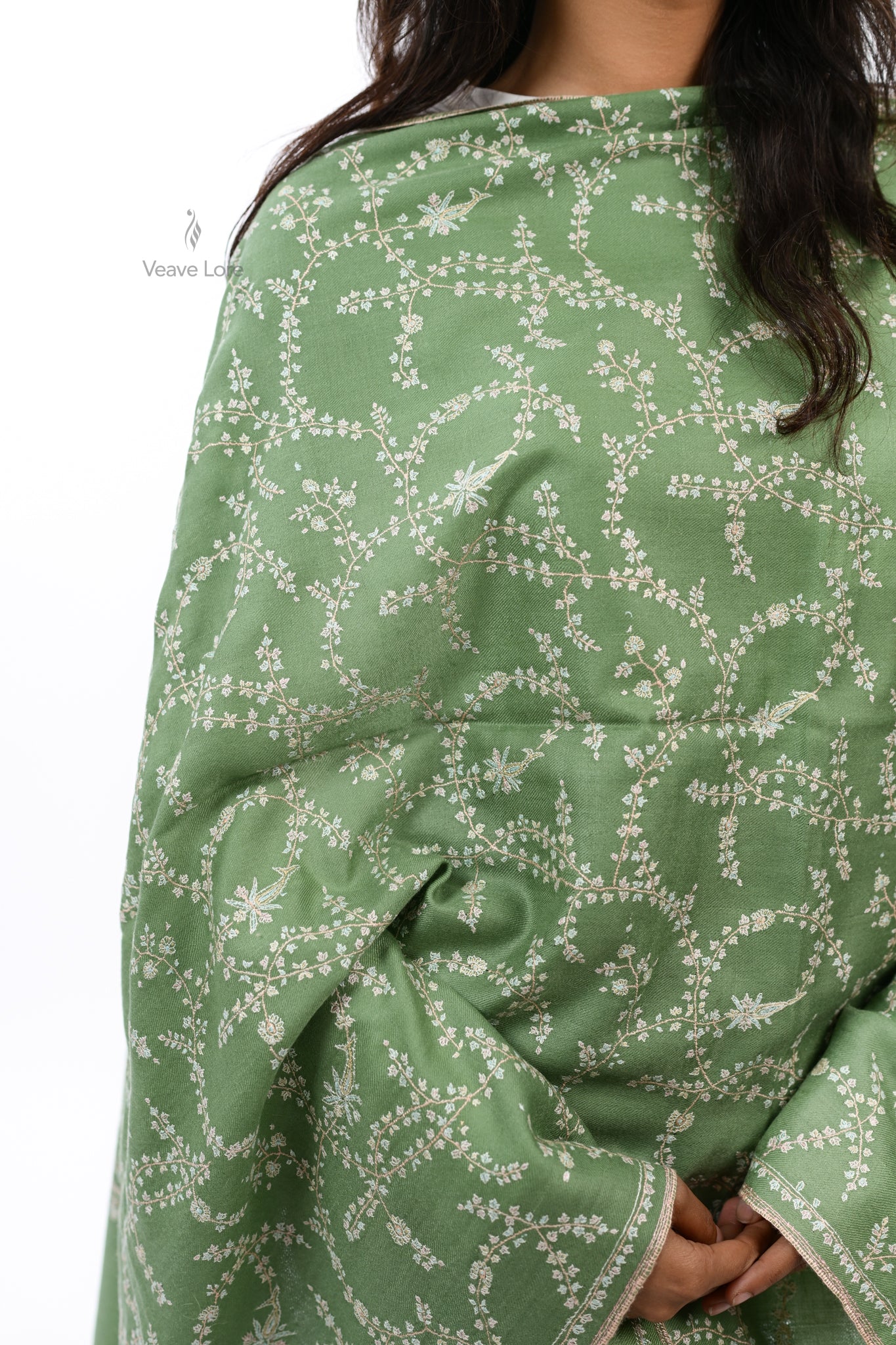 Sabza & Gold Pashmina Stole