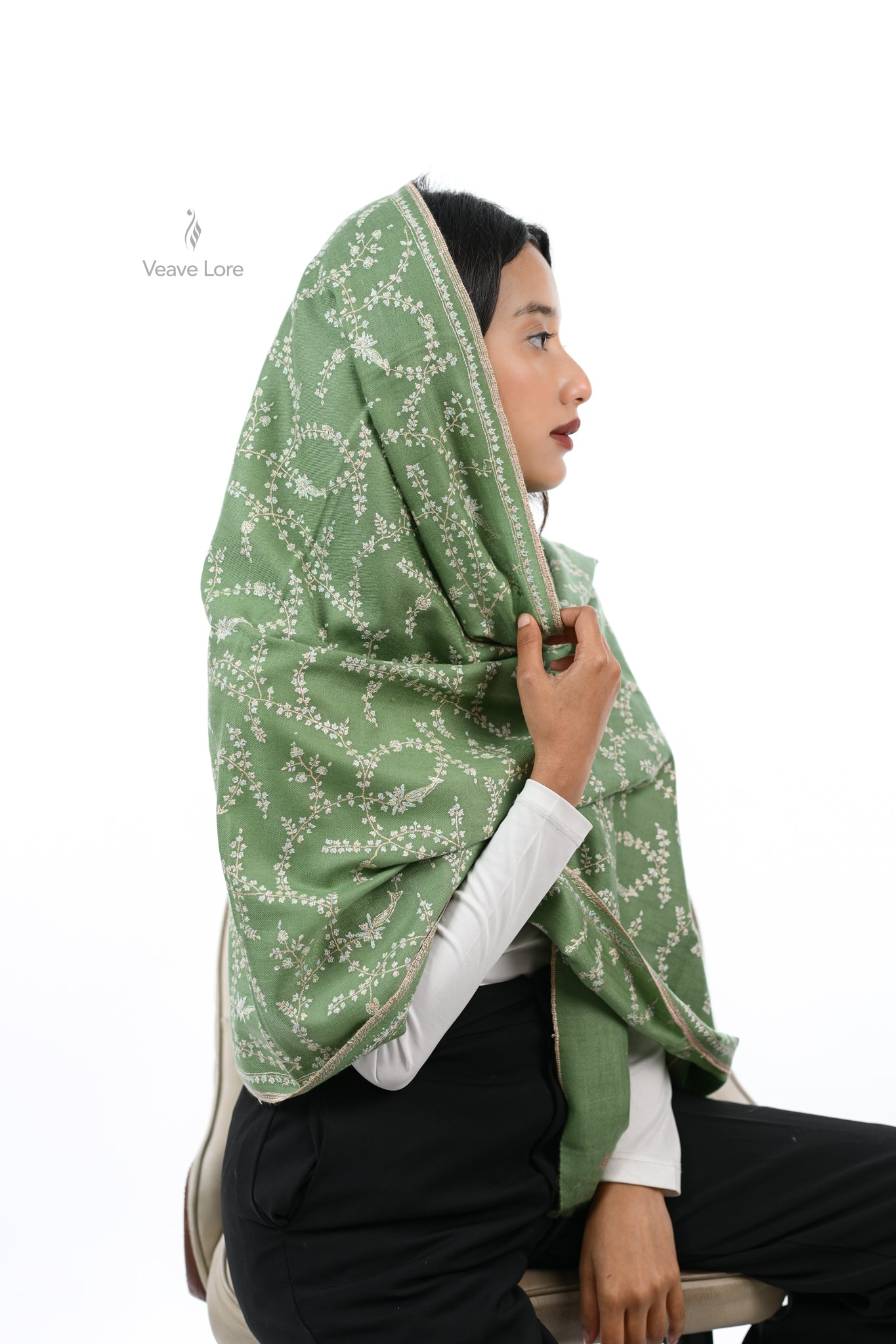 Sabza & Gold Pashmina Stole