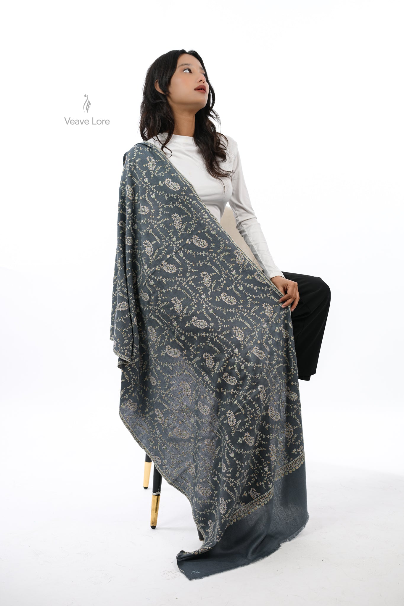 Boteh & Smoke Pashmina Stole