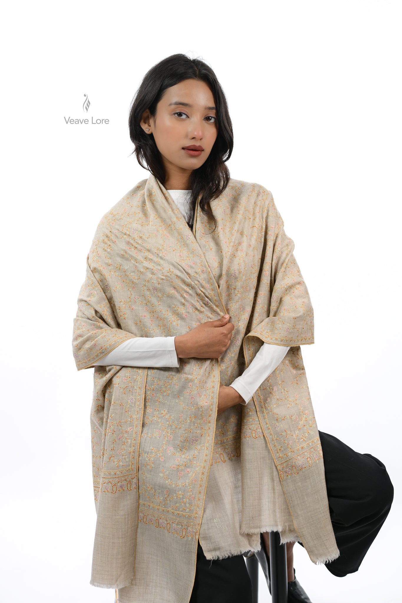 Khaam & Gulzar Pashmina Stole
