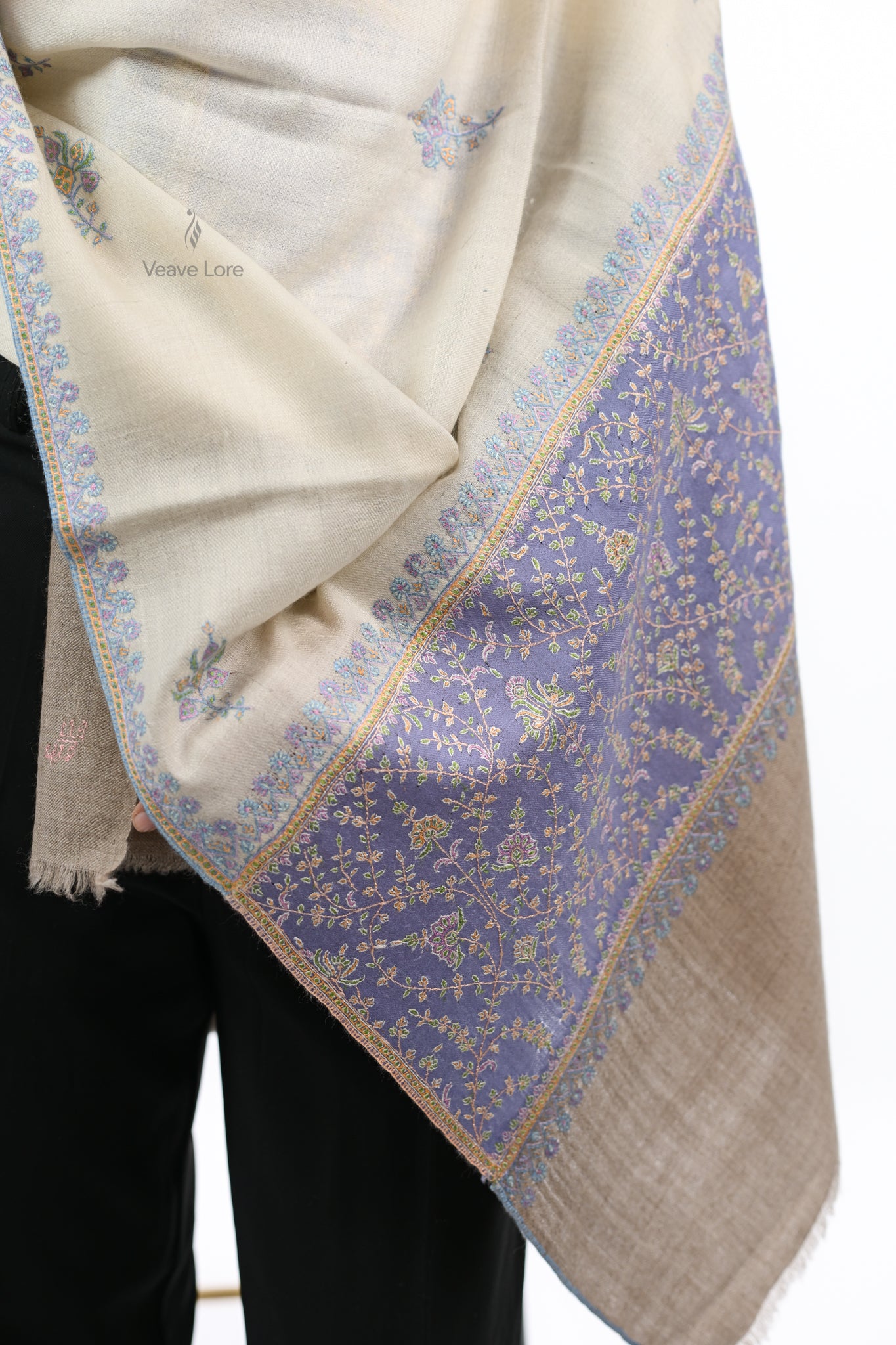 Lilac & Sadaf Pashmina Stole