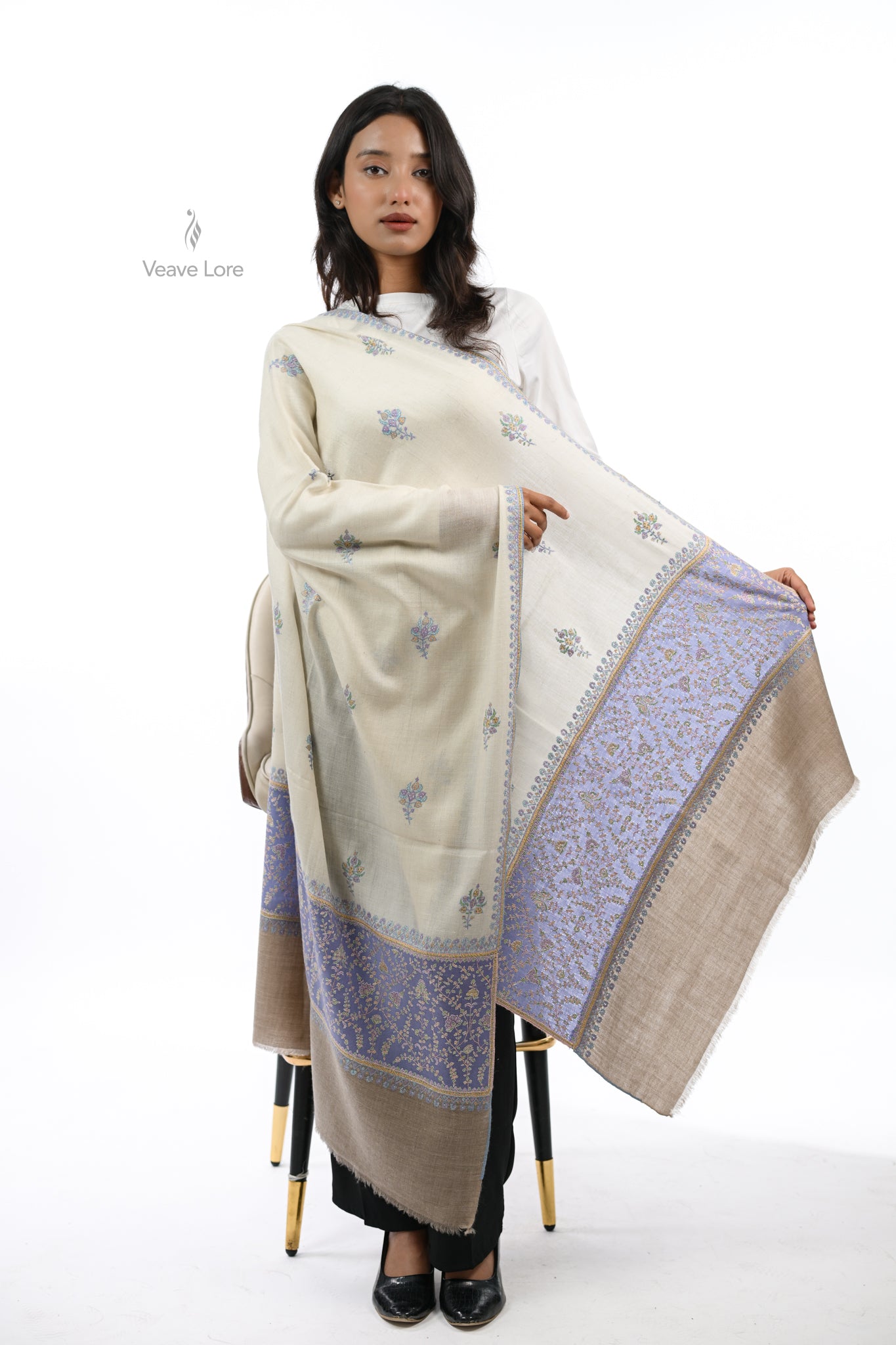 Lilac & Sadaf Pashmina Stole