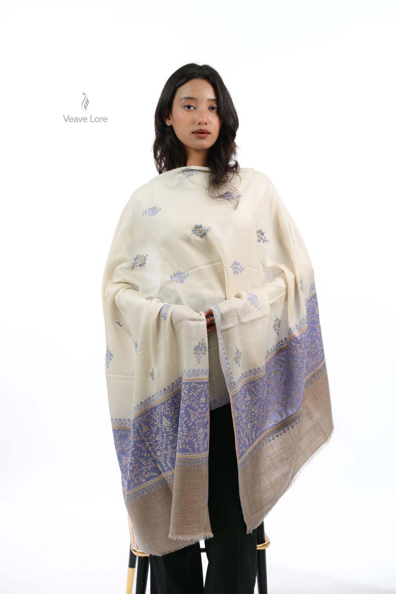 Lilac & Sadaf Pashmina Stole