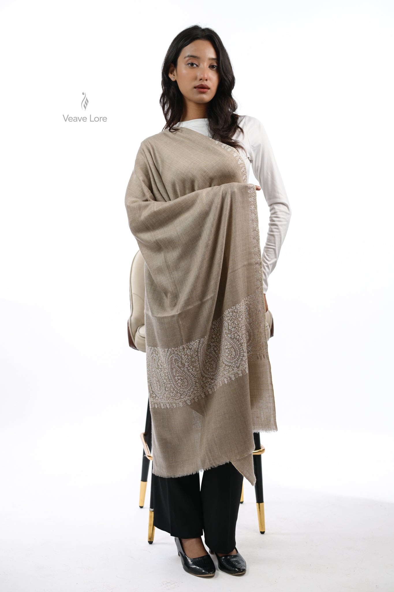 Badaam & Petal Pashmina Stole
