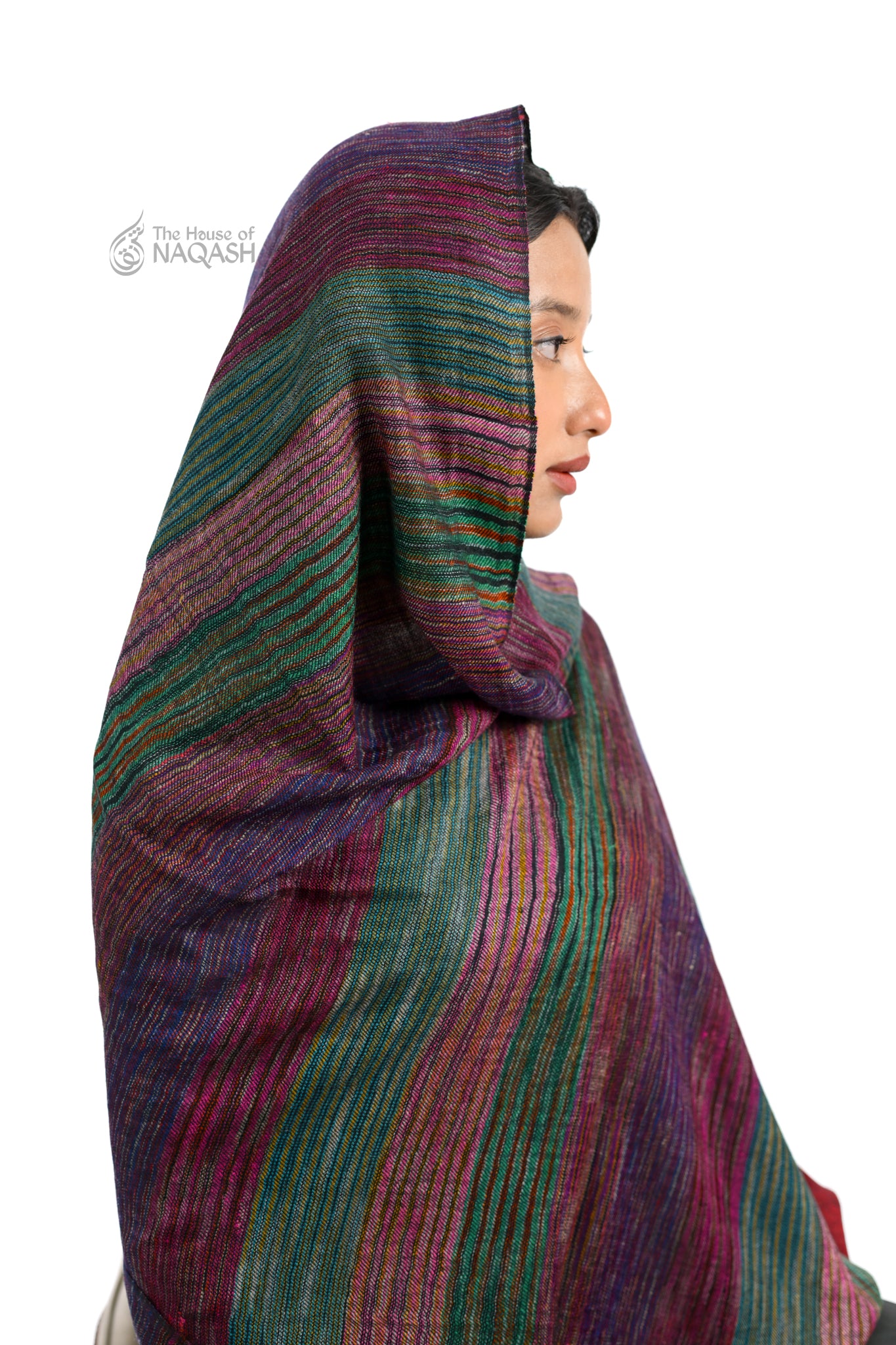 Burgundy Striped Ensemble Wrap
