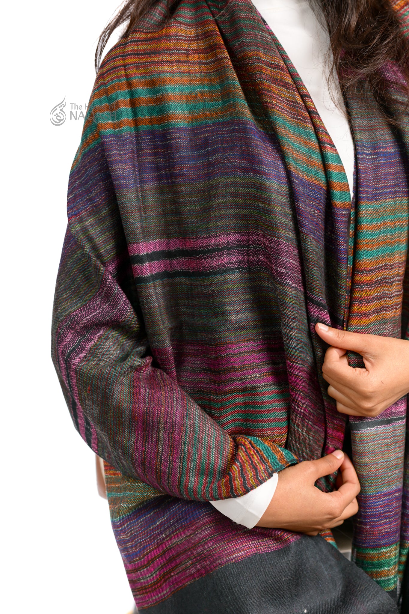 Posh Black Elegant Striped Wrap