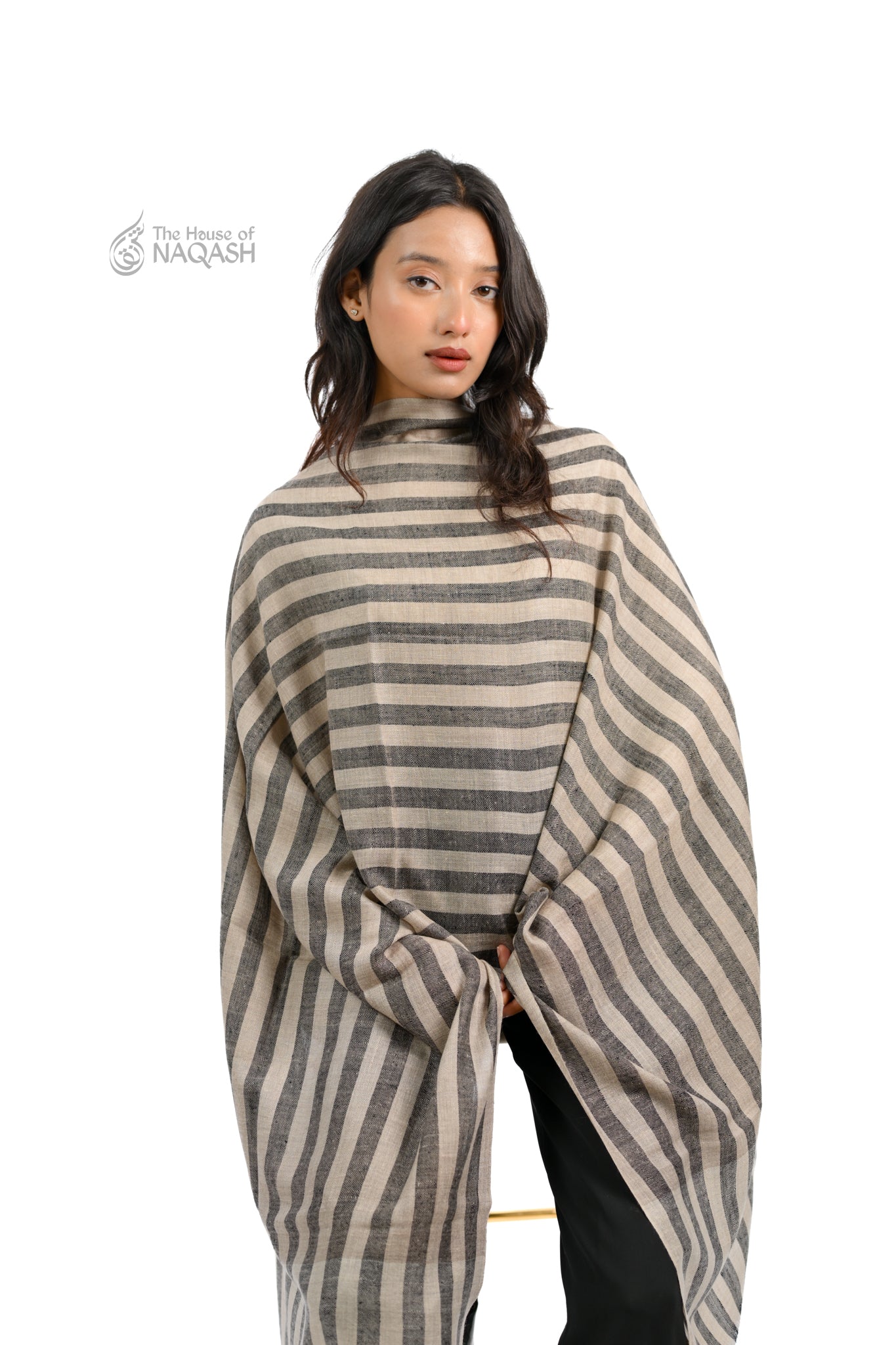 Mocha and Charcoal Striped Wrap