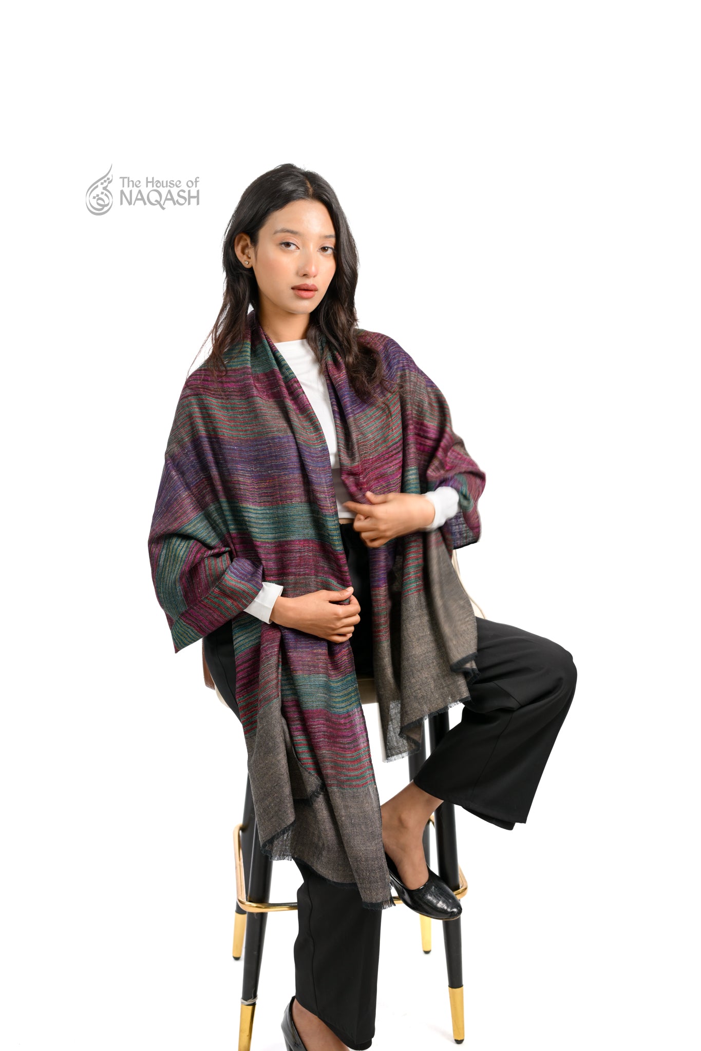 Ash Gray Striped Wrap