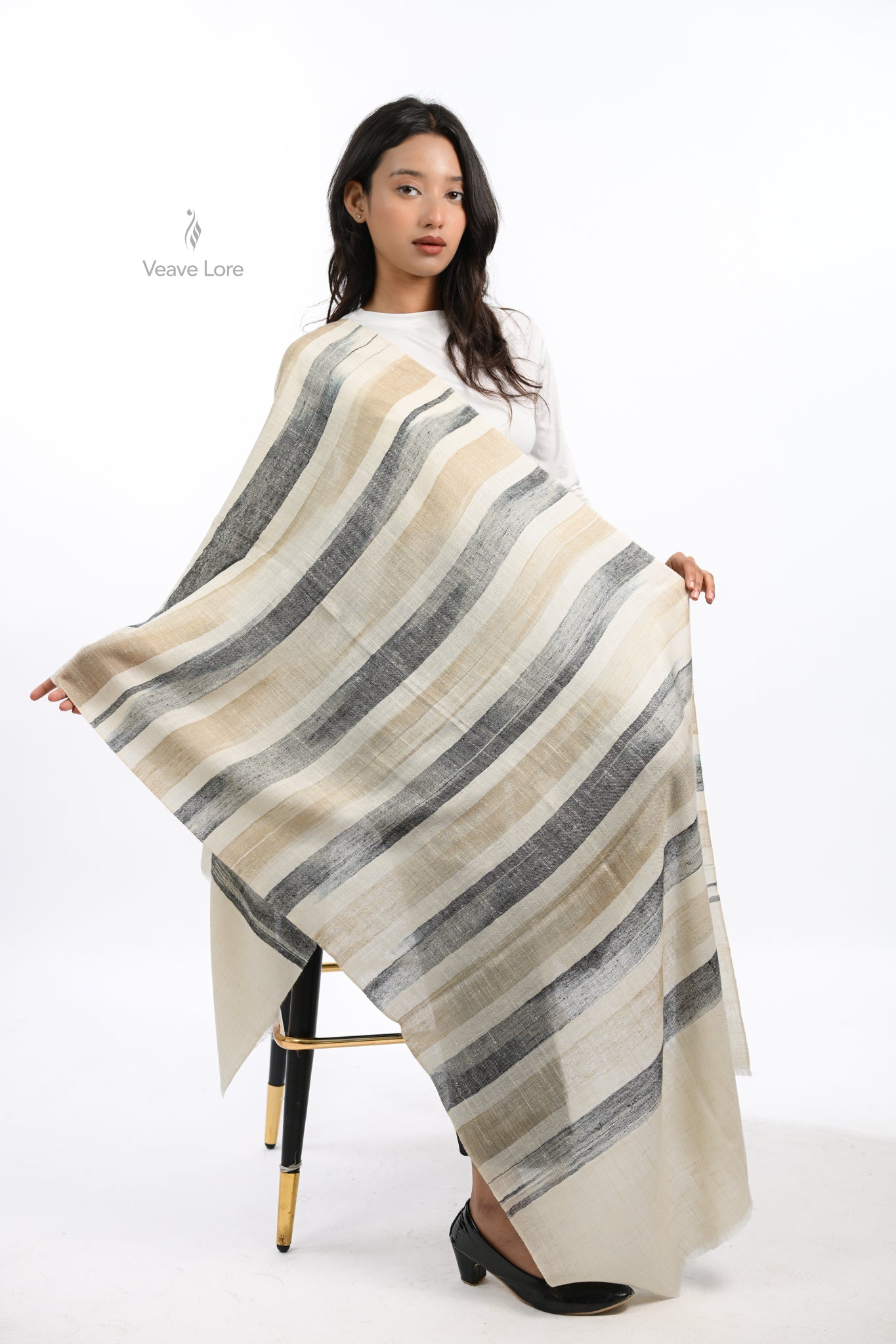 Qalam Drift Pashmina Stole