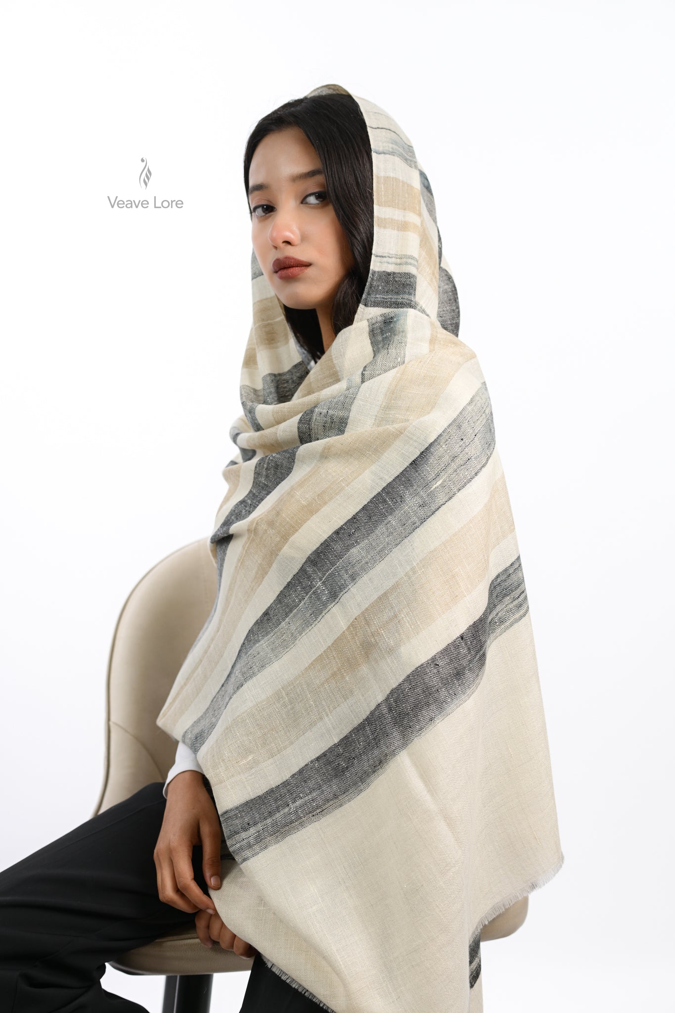 Qalam Drift Pashmina Stole
