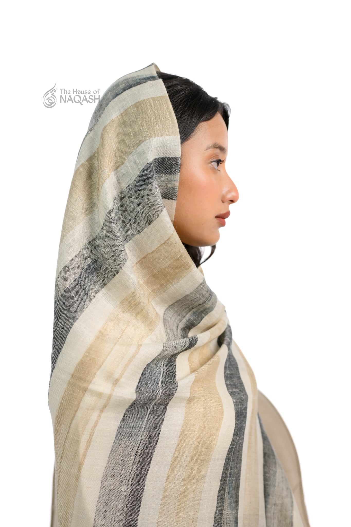 Ashen Cream and Grey Wrap