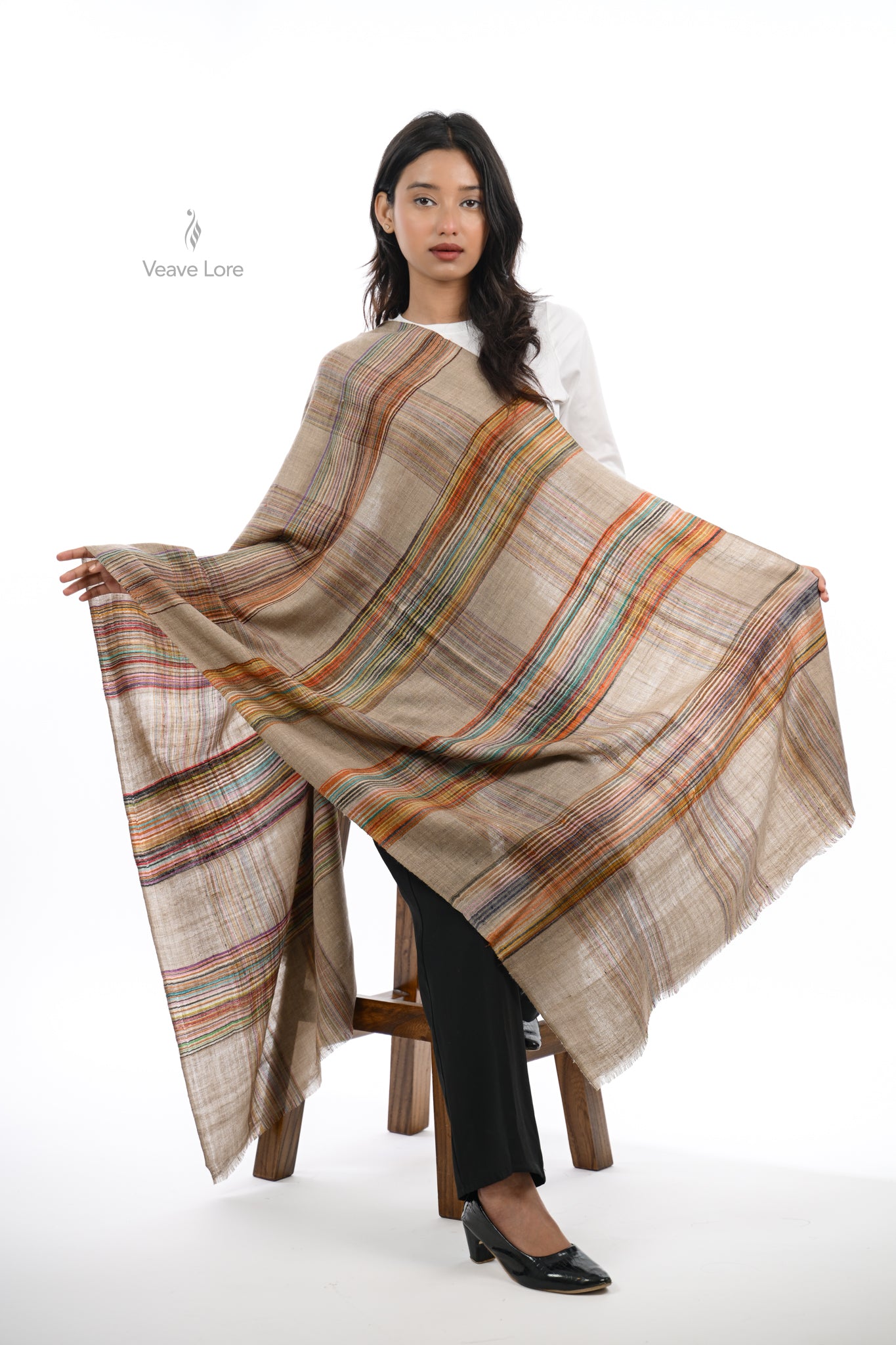 Lehar & Oat Pashmina Stole