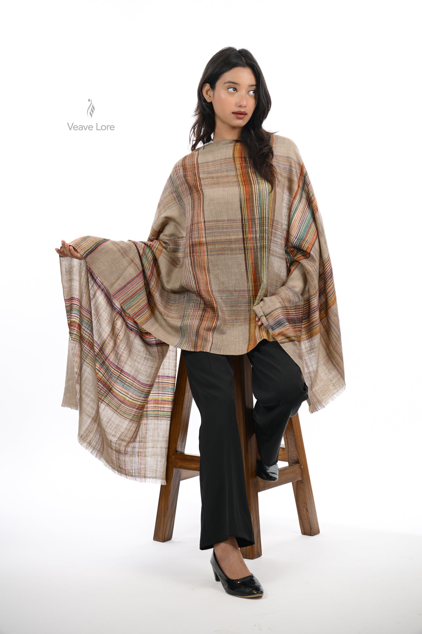 Lehar & Oat Pashmina Stole