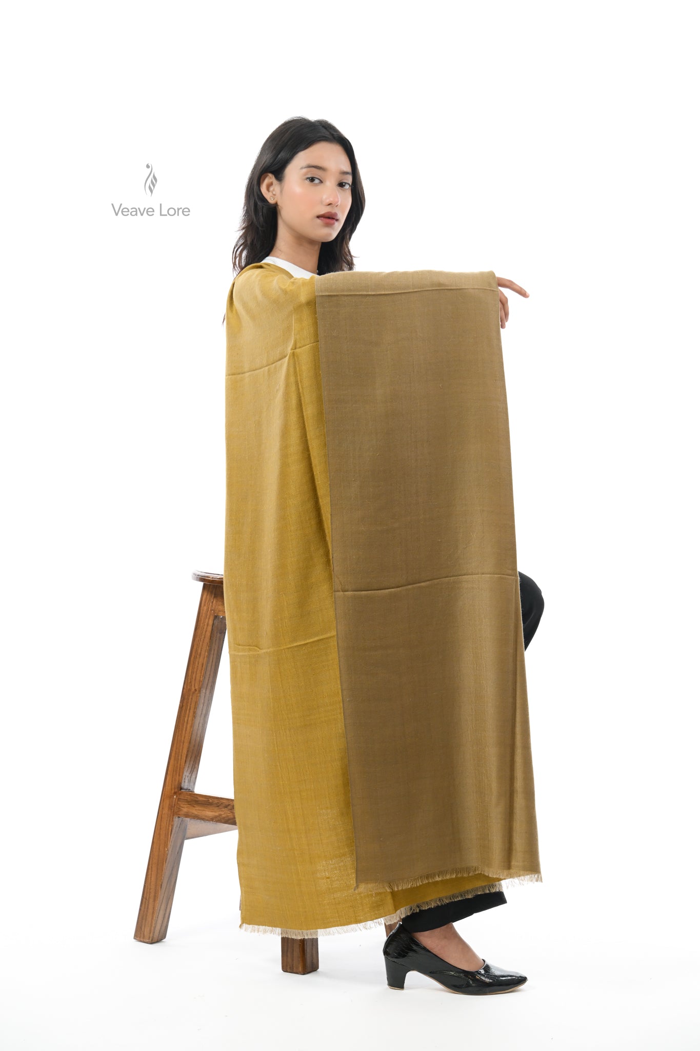 Zaitoon Gold Pashmina Shawl