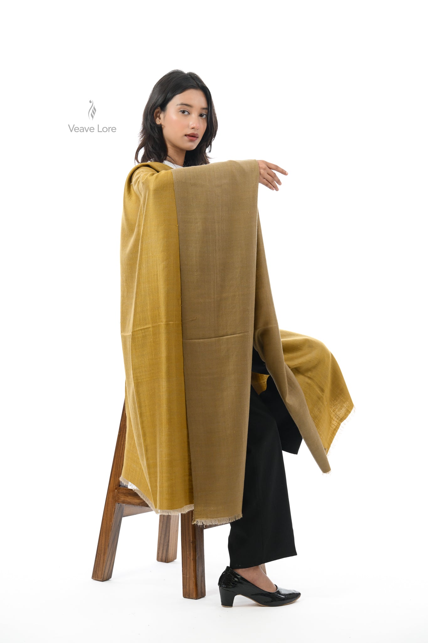 Zaitoon Gold Pashmina Shawl