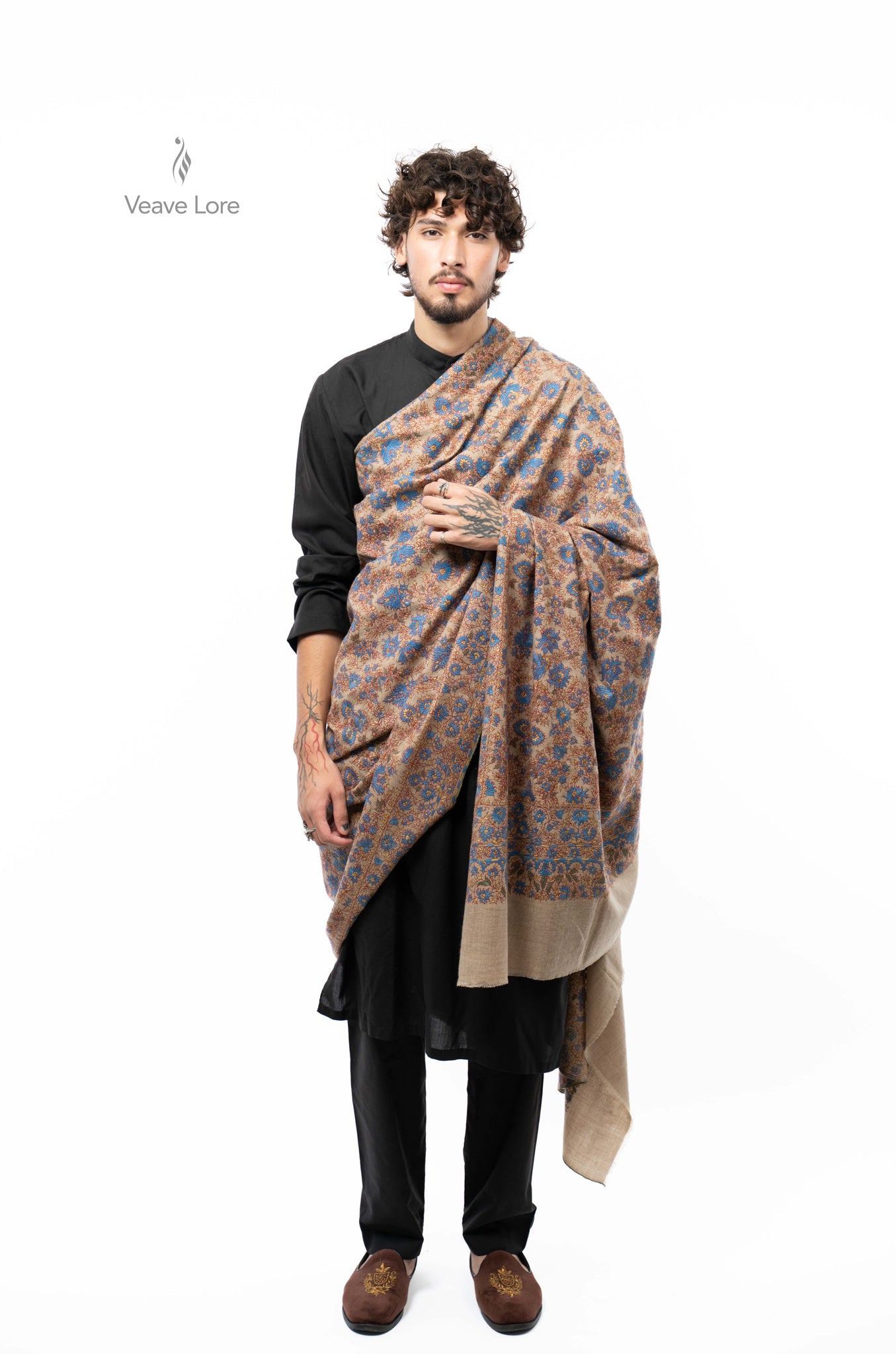 Cobalt Meadow Pashmina Shawl