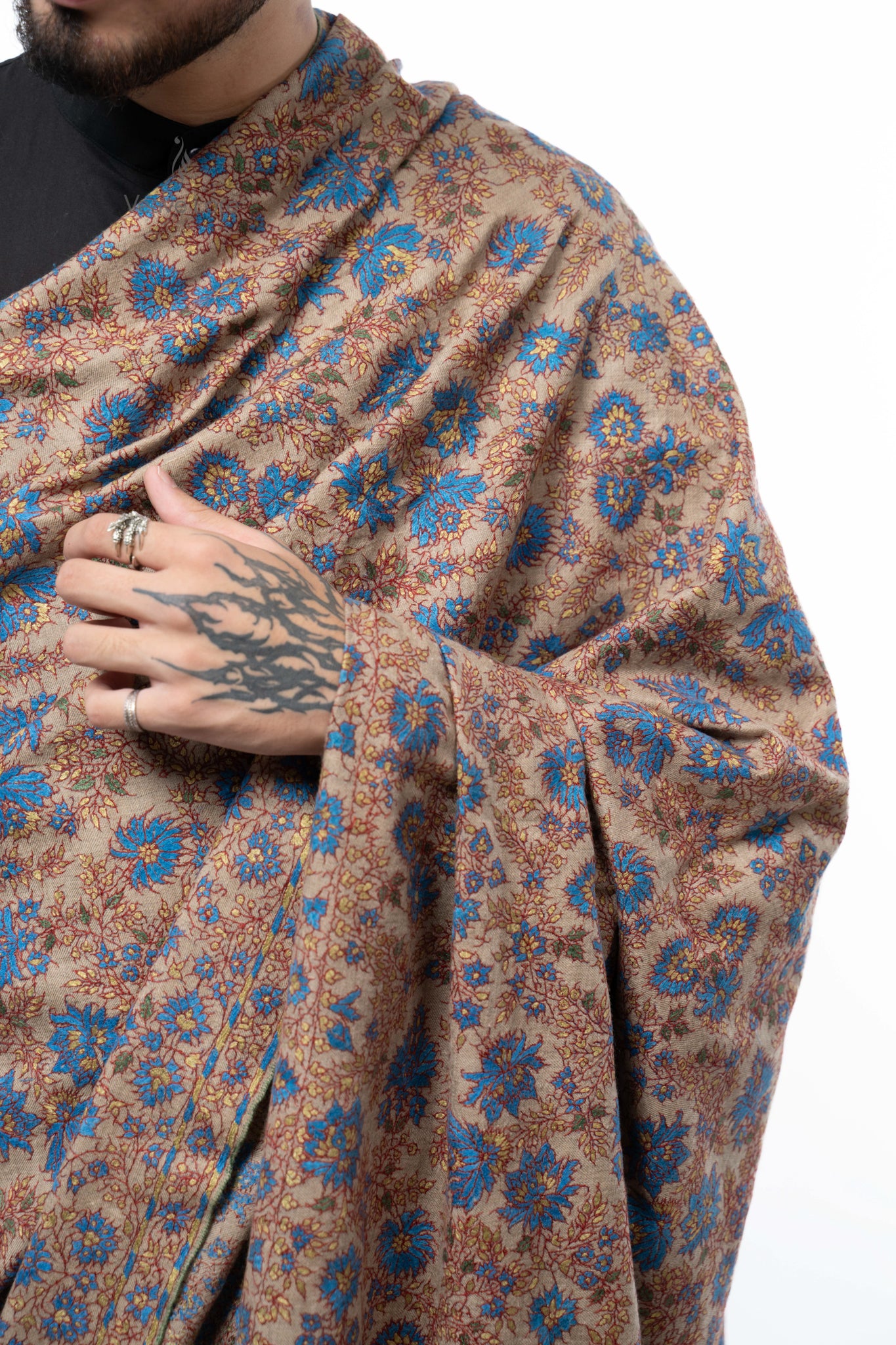 Cobalt Meadow Pashmina Shawl