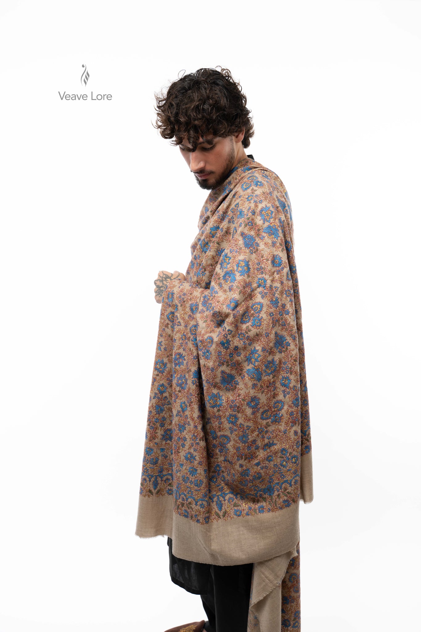 Cobalt Meadow Pashmina Shawl