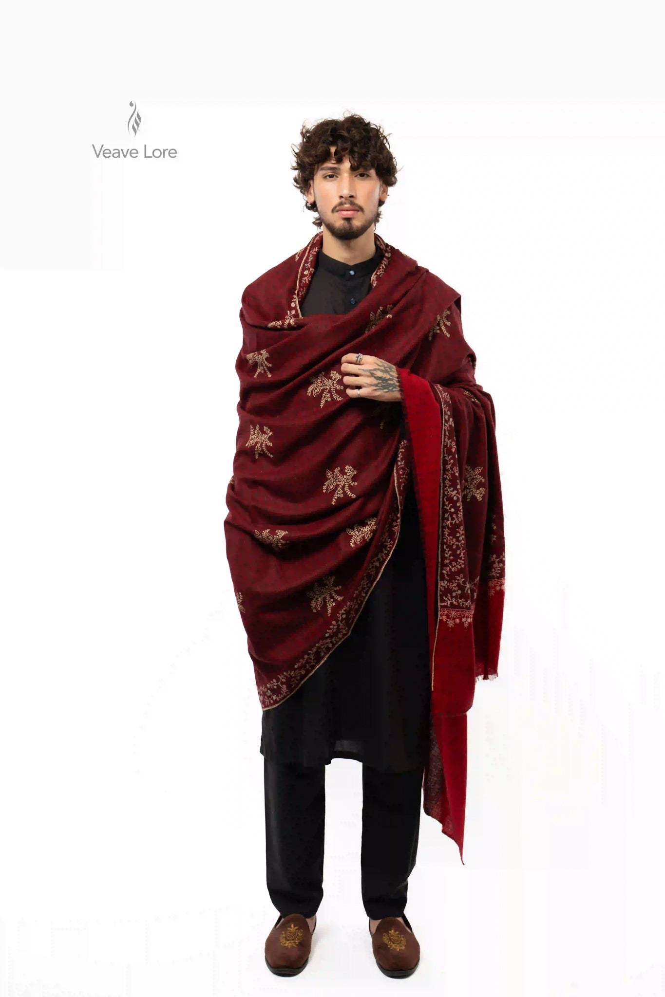 Garnet Fern Pashmina Shawl