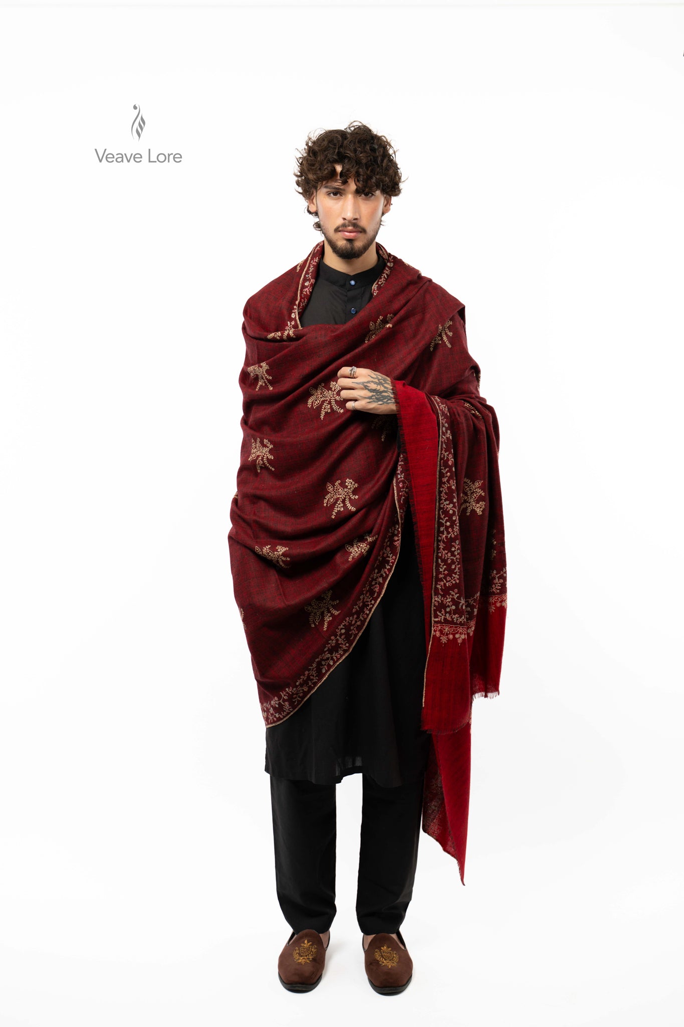Garnet Fern Pashmina Shawl