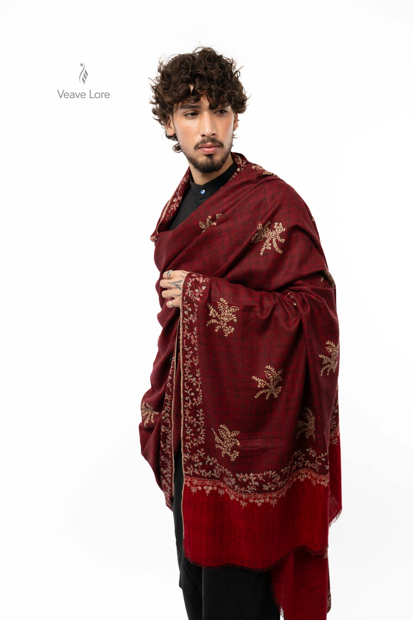 Garnet Fern Pashmina Shawl