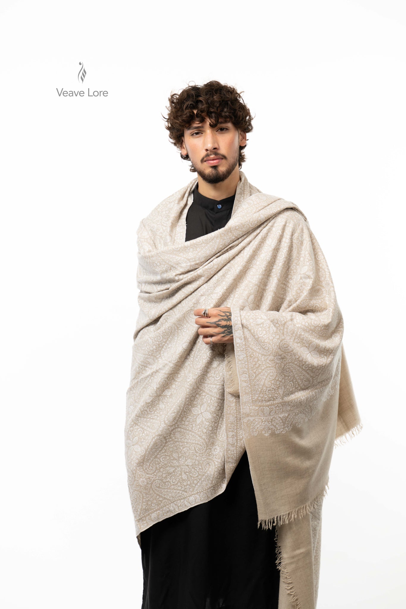 Oyster Lace Pashmina Shawl