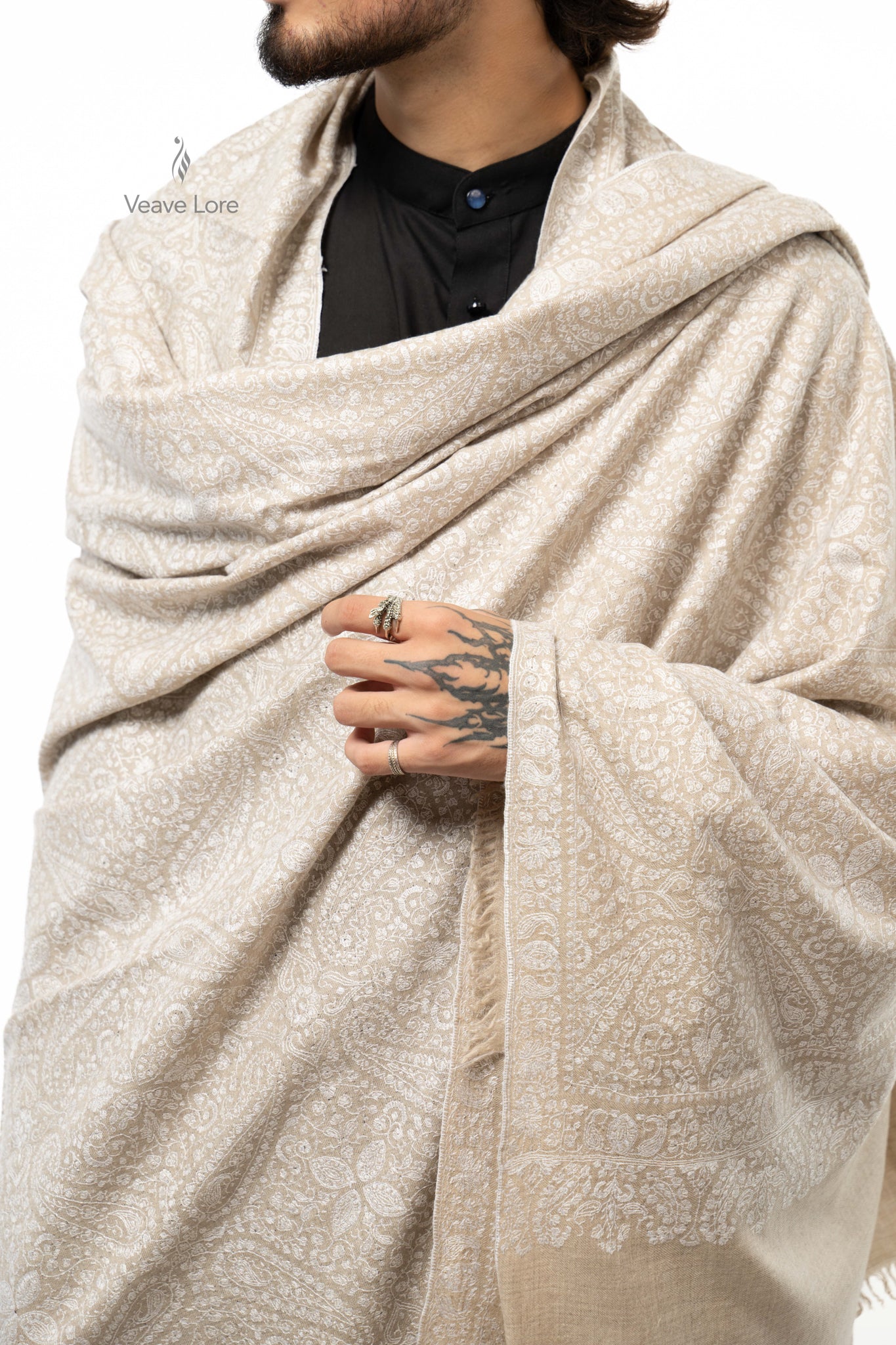 Oyster Lace Pashmina Shawl
