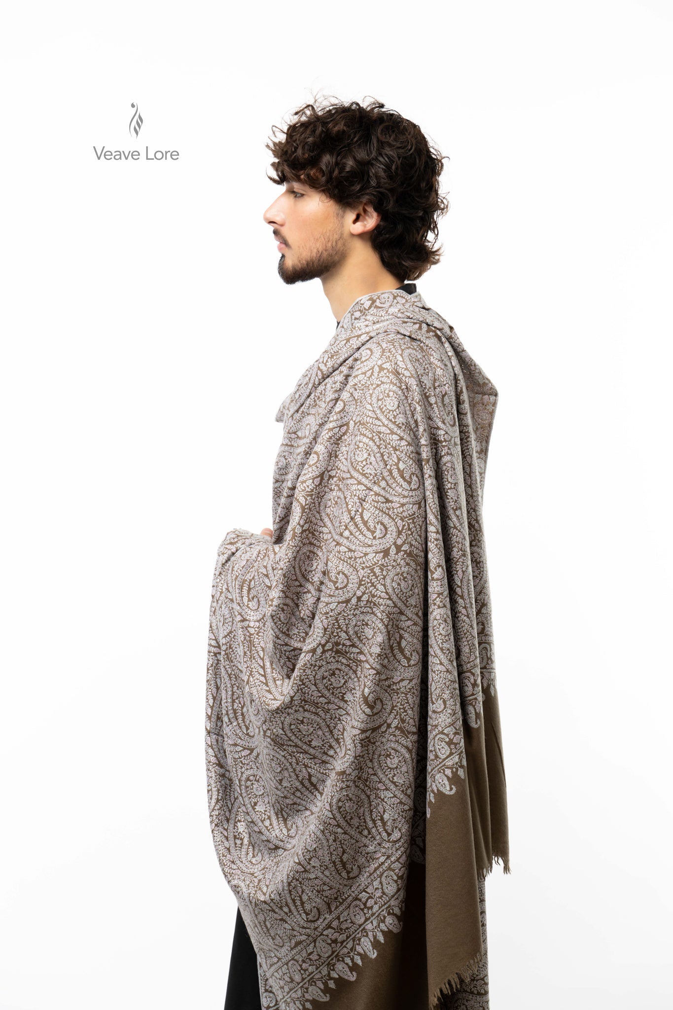 Walnut Paisley Pashmina Shawl