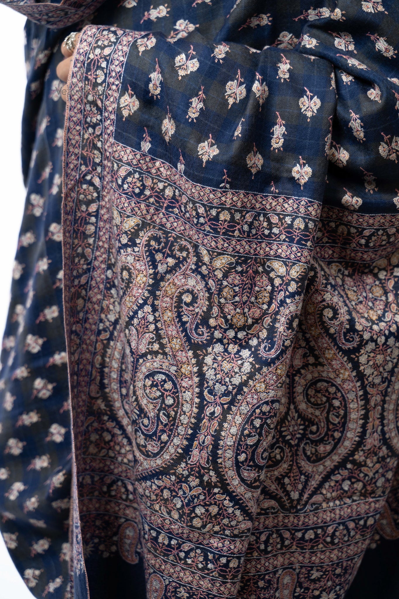 Indigo Boteh Pashmina Shawl