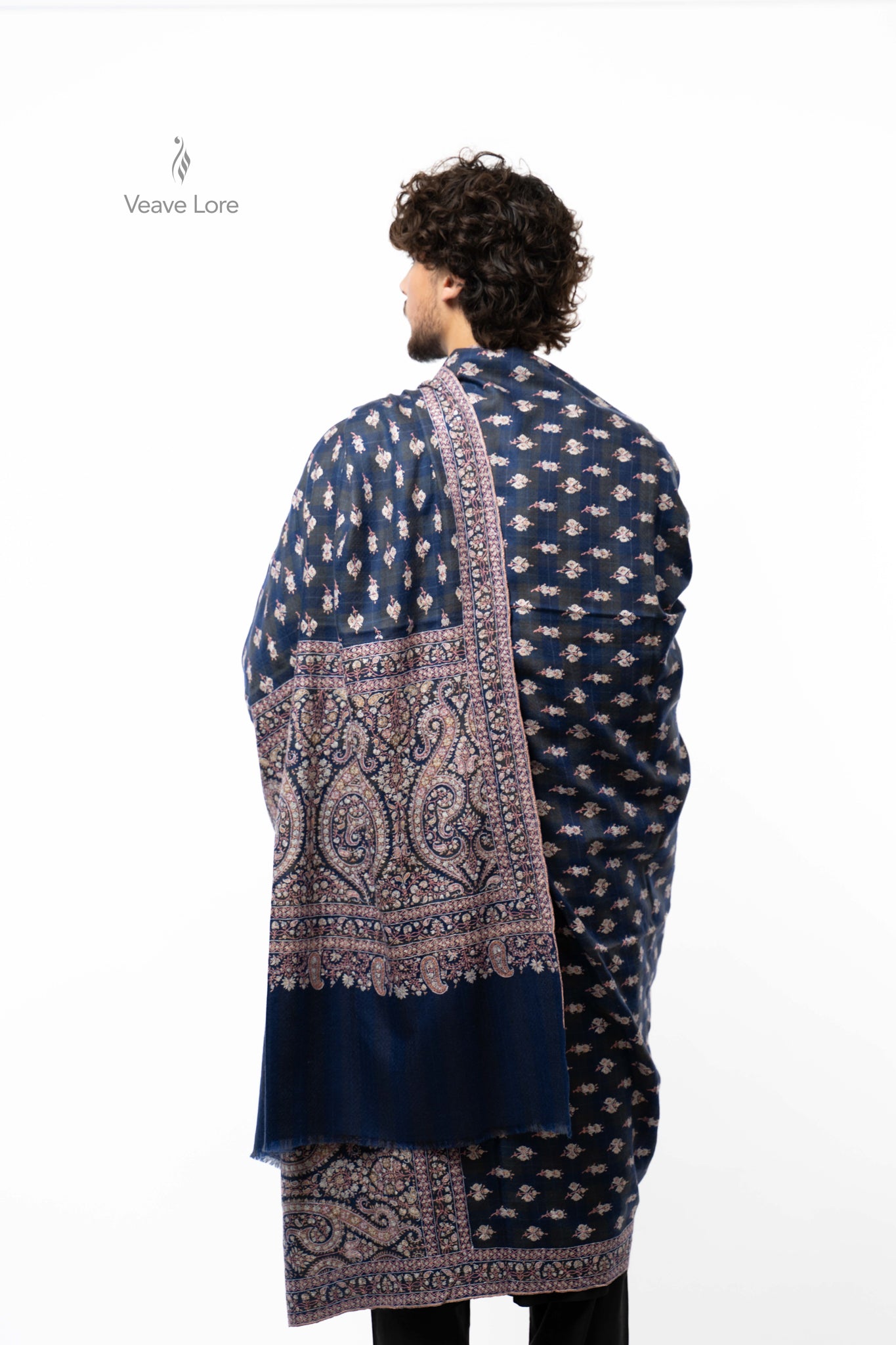 Indigo Boteh Pashmina Shawl