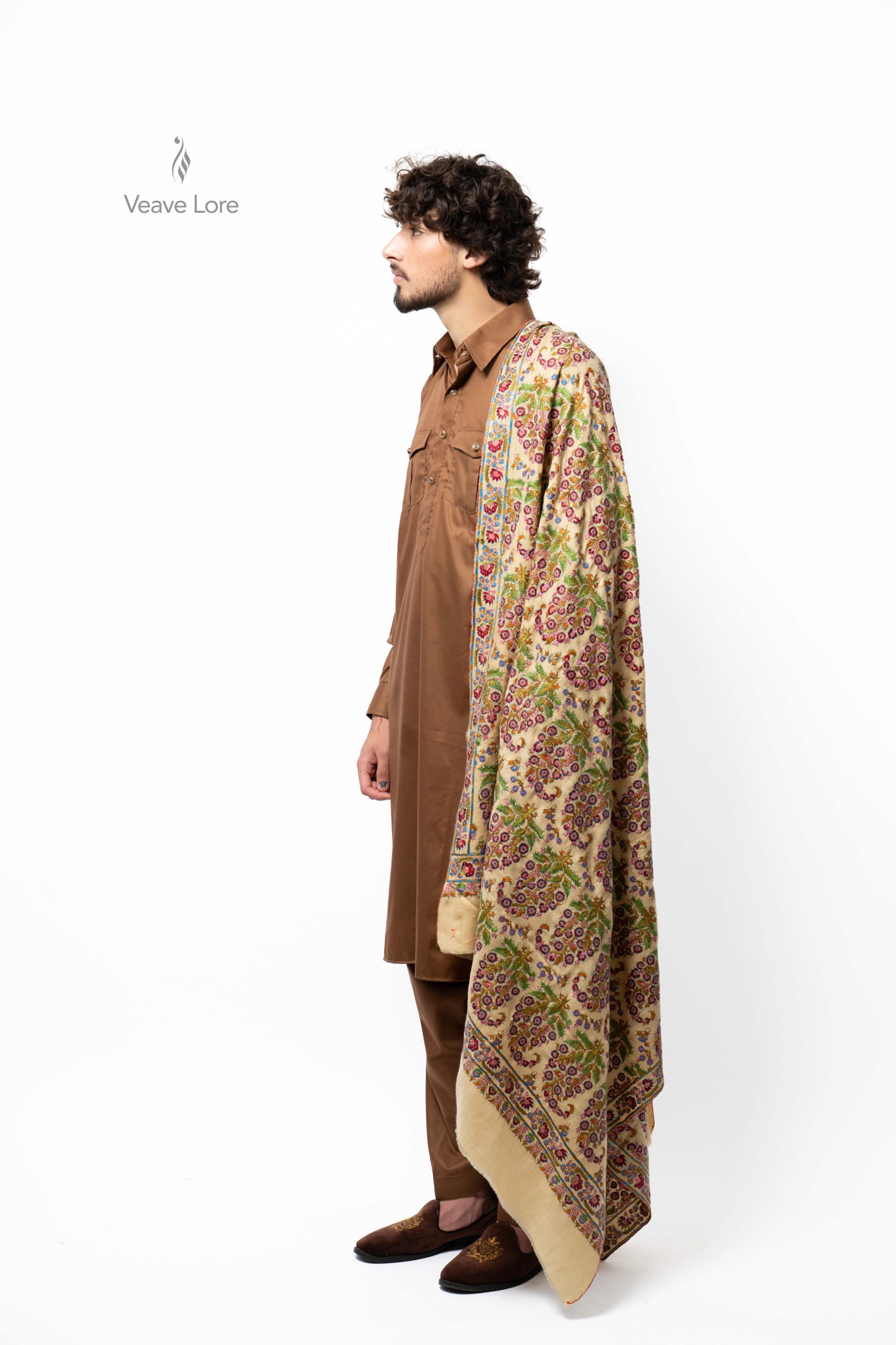Saffron Trellis Pashmina Shawl