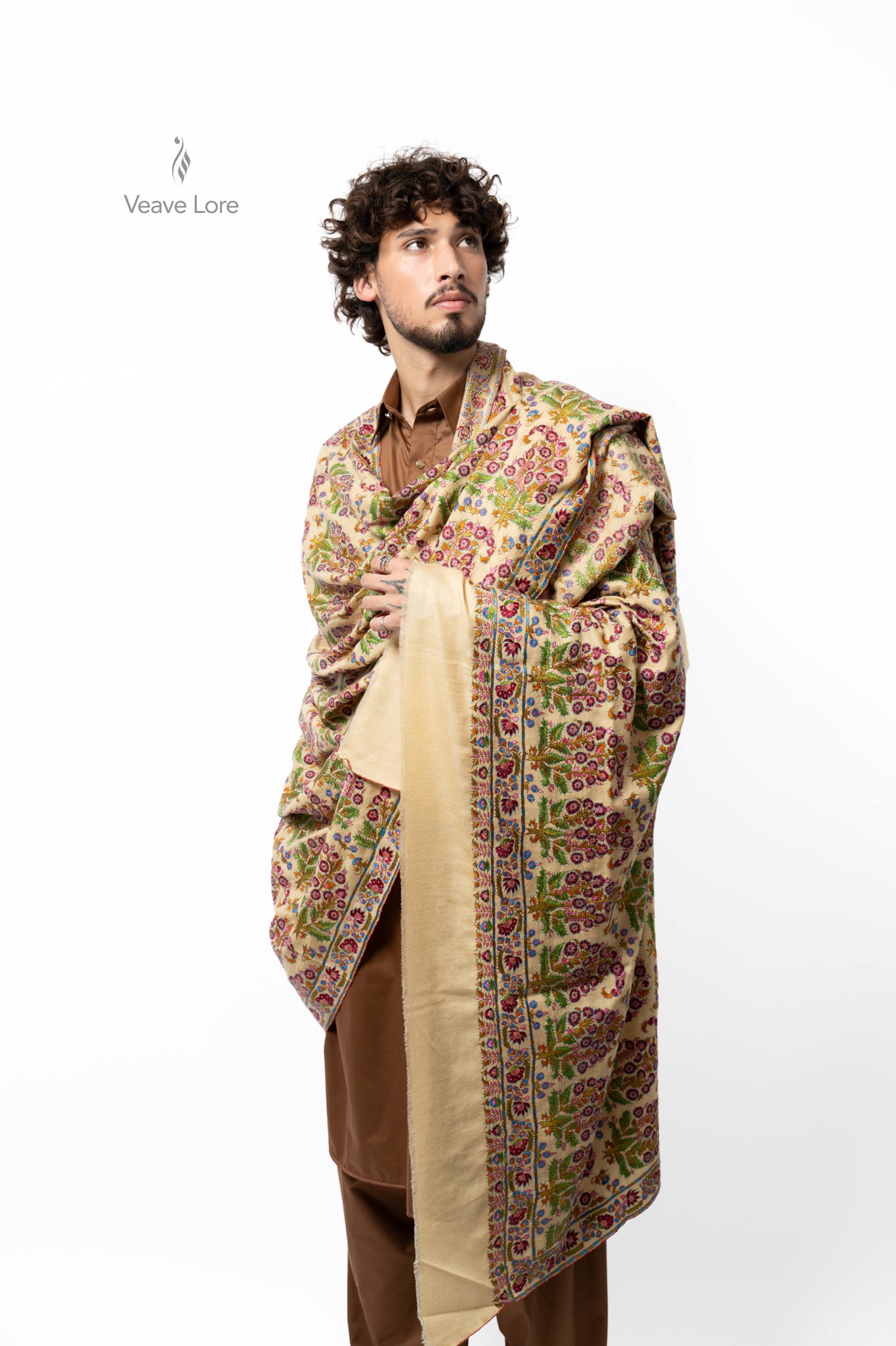 Saffron Trellis Pashmina Shawl