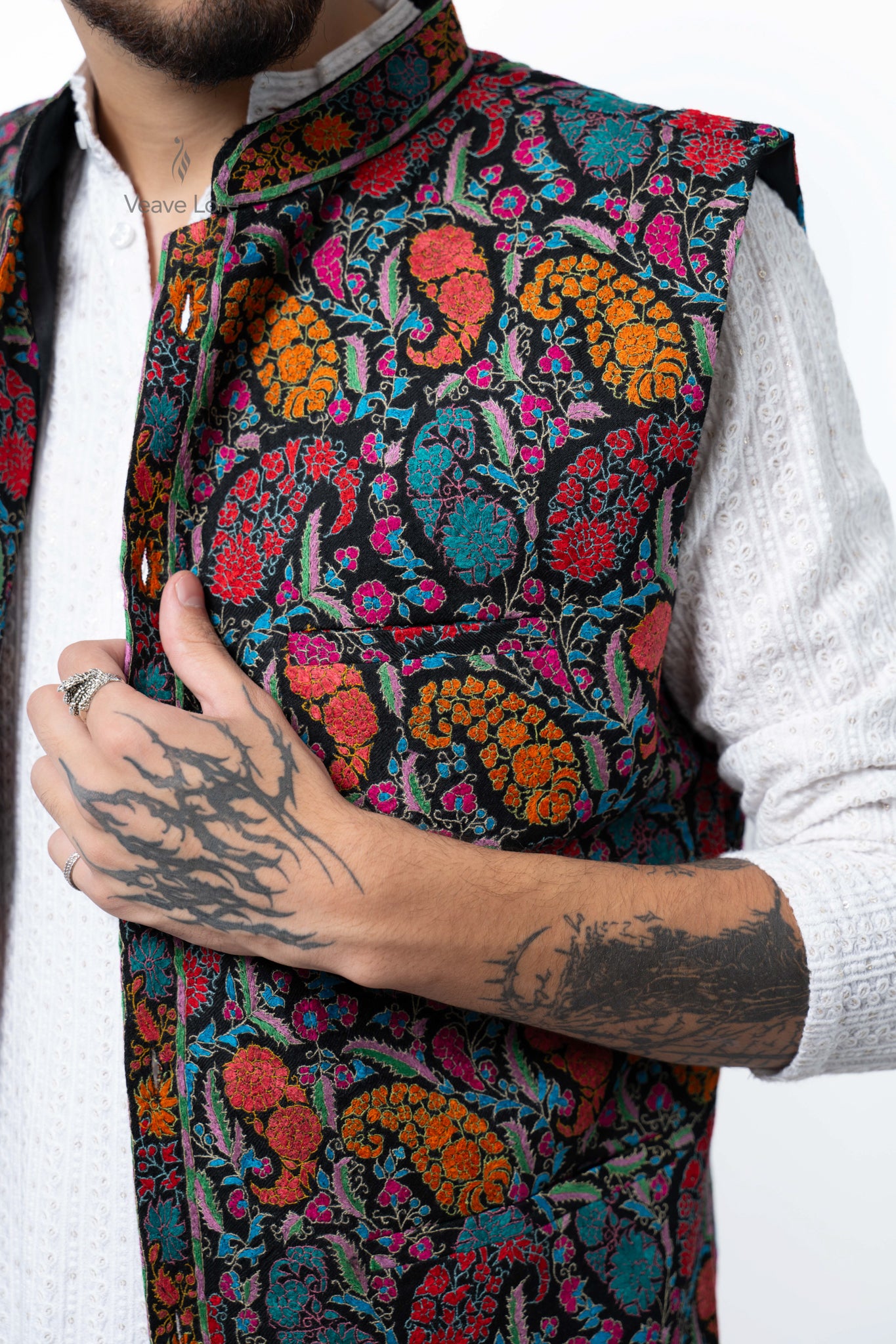 Obsidian Fiesta Kalamkari Waistcoat