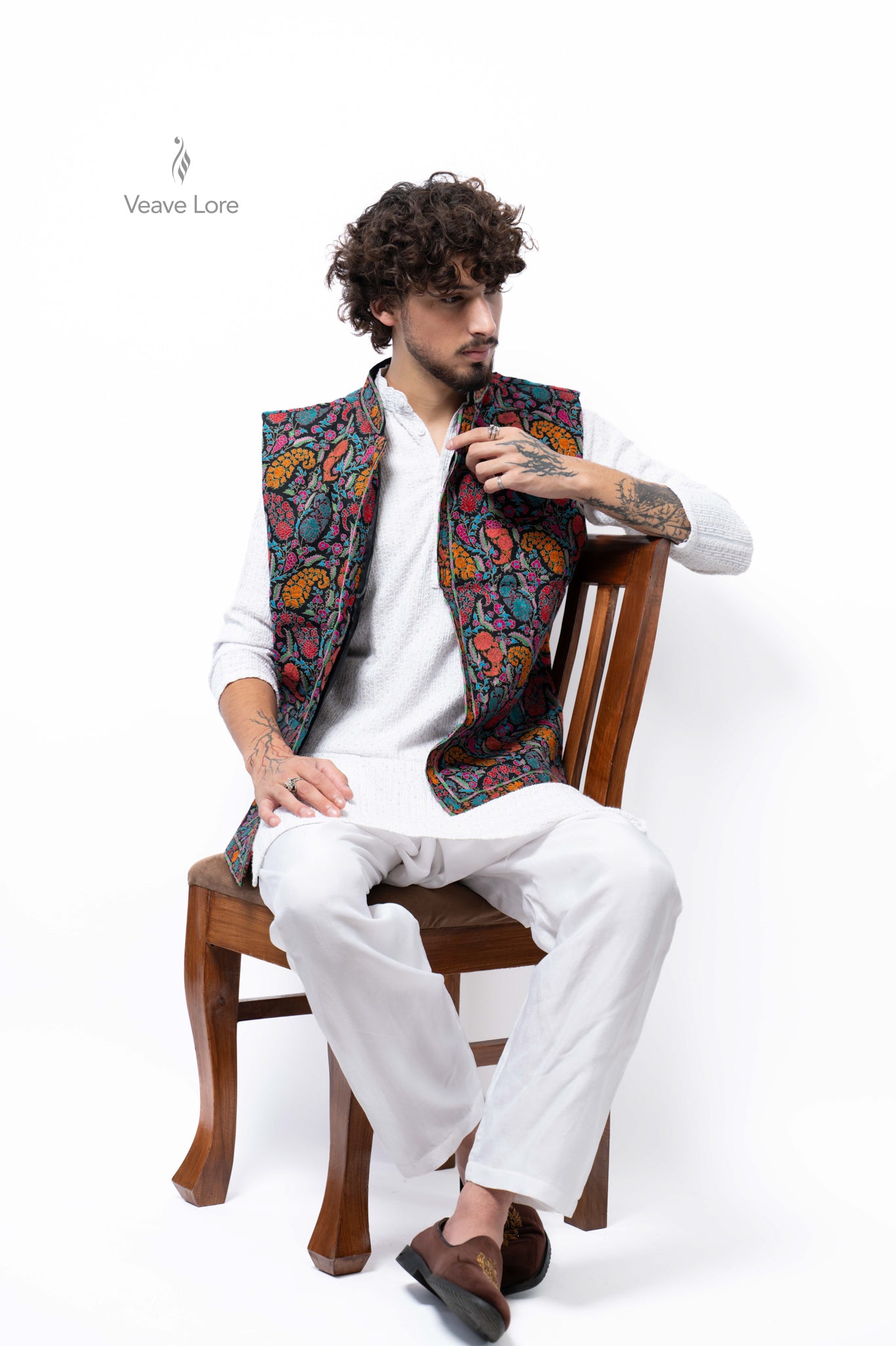 Obsidian Fiesta Kalamkari Waistcoat