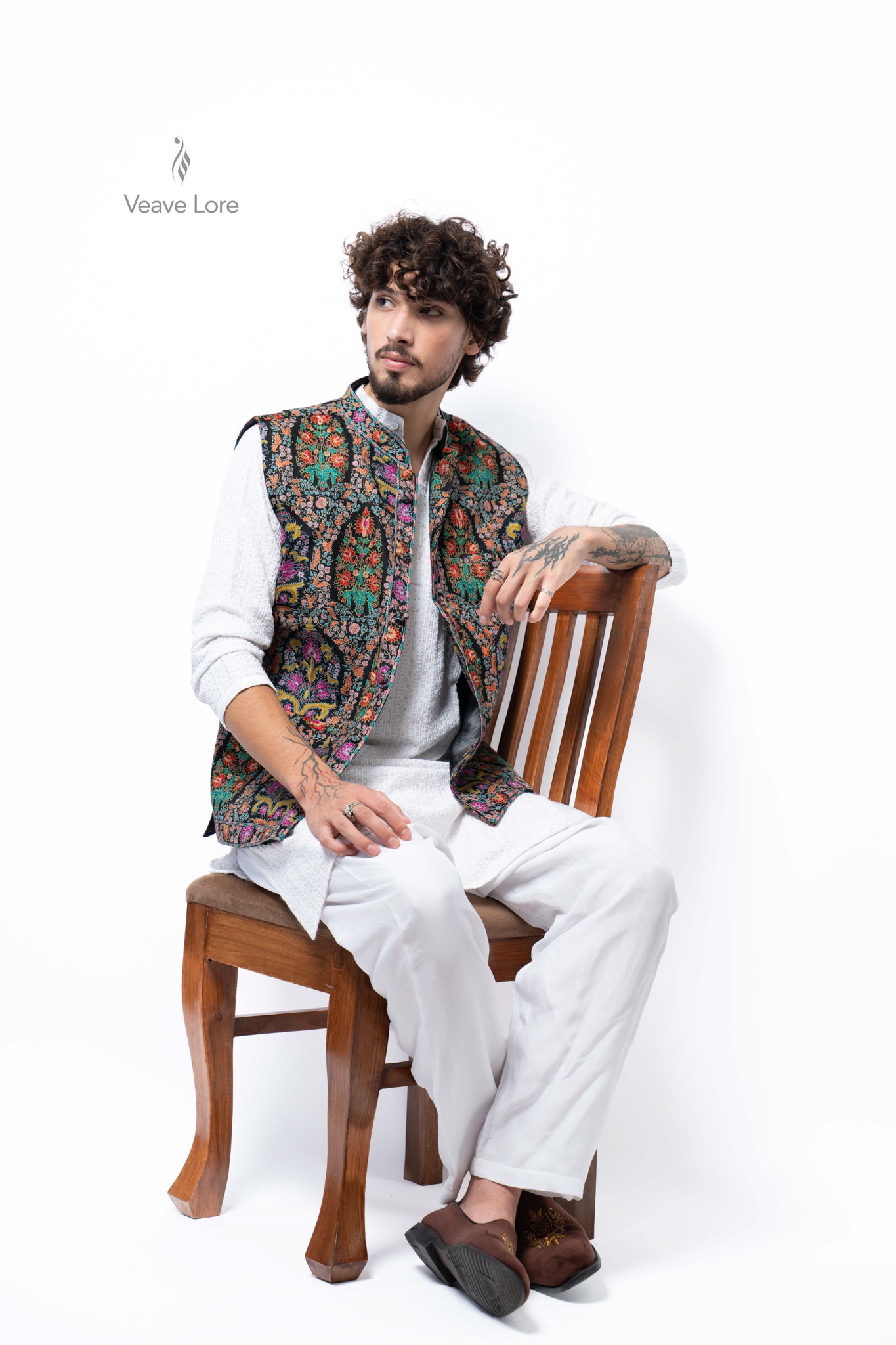 Nightfall Arbor Kalamkari Waistcoat
